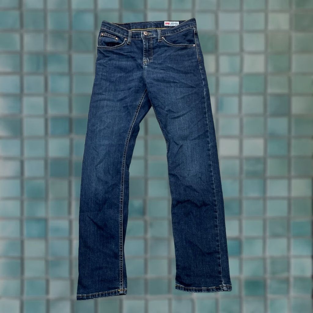 Wrangler VINTAGE Wrangler Jeans Womens 28x30 Blue Slim Straight Leg Denim Cotton Logo Dark Wash Size 28" / US 6 / IT 42 - 1 Thumbnail