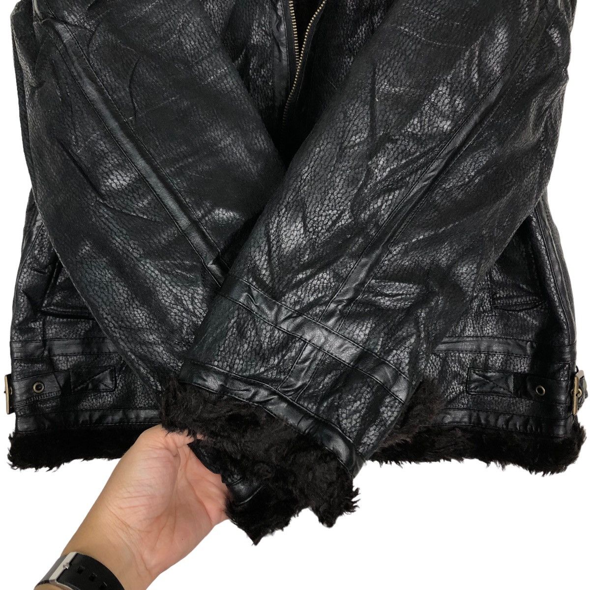 Hysteric Glamour 🔥Vtg Shearling Leather Jacket Mink Fur Lining Body Mane Size US L / EU 52-54 / 3 - 13 Thumbnail