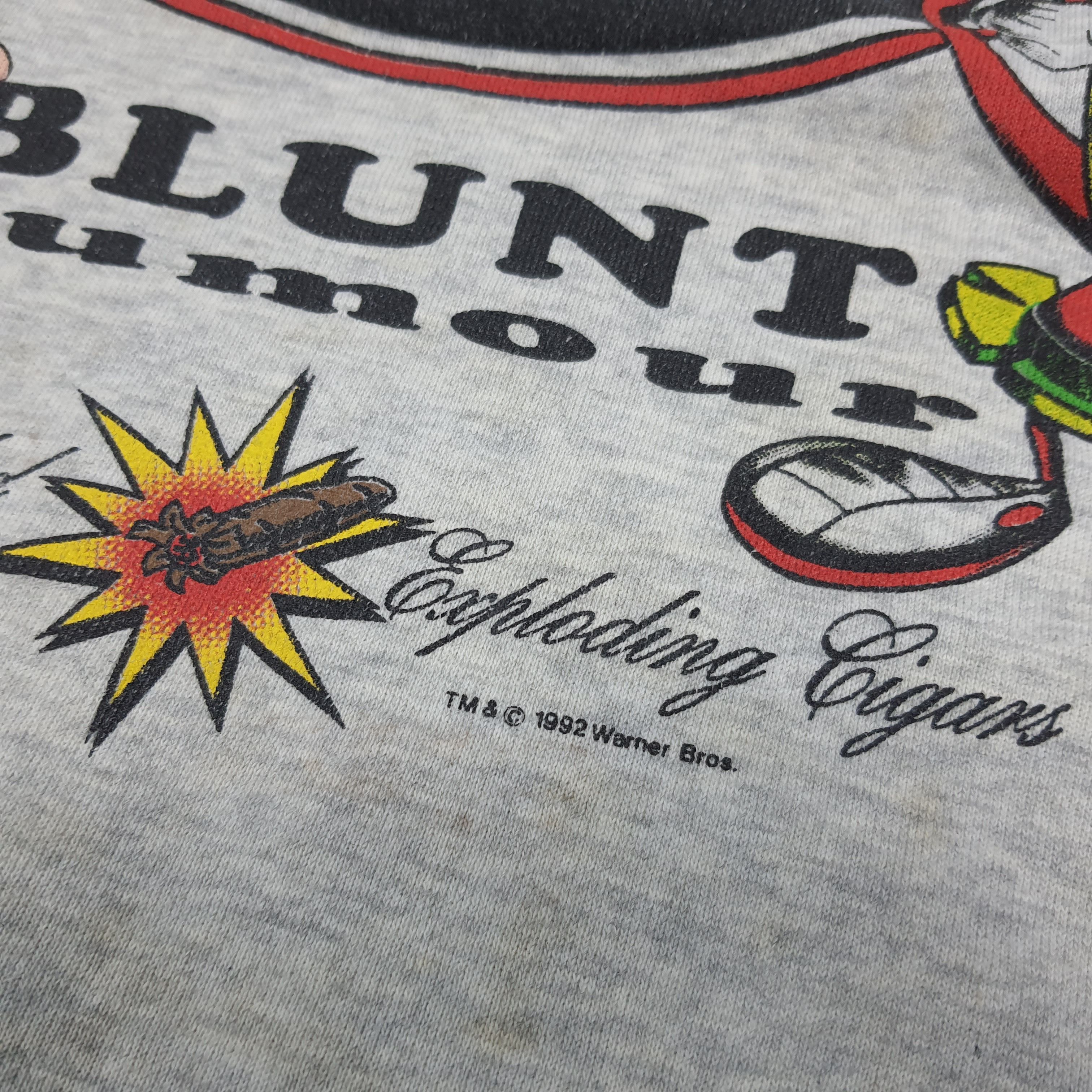 Warner Bros Vintage 90s Looney Tunes Blunt Humour Sweatshirt C298N6 Size US L / EU 52-54 / 3 - 3 Thumbnail