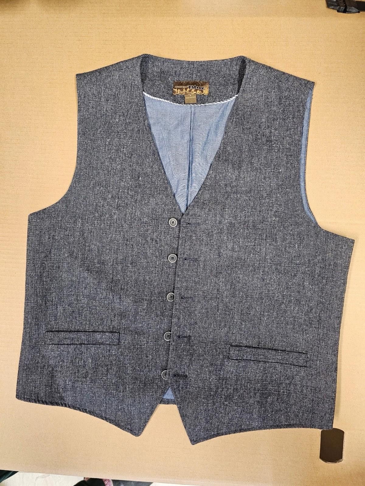Pronto Uomo Pronto Uomo BLUE Vest Gray 5 Button Men's L Size US L / EU 52-54 / 3 - 1 Thumbnail