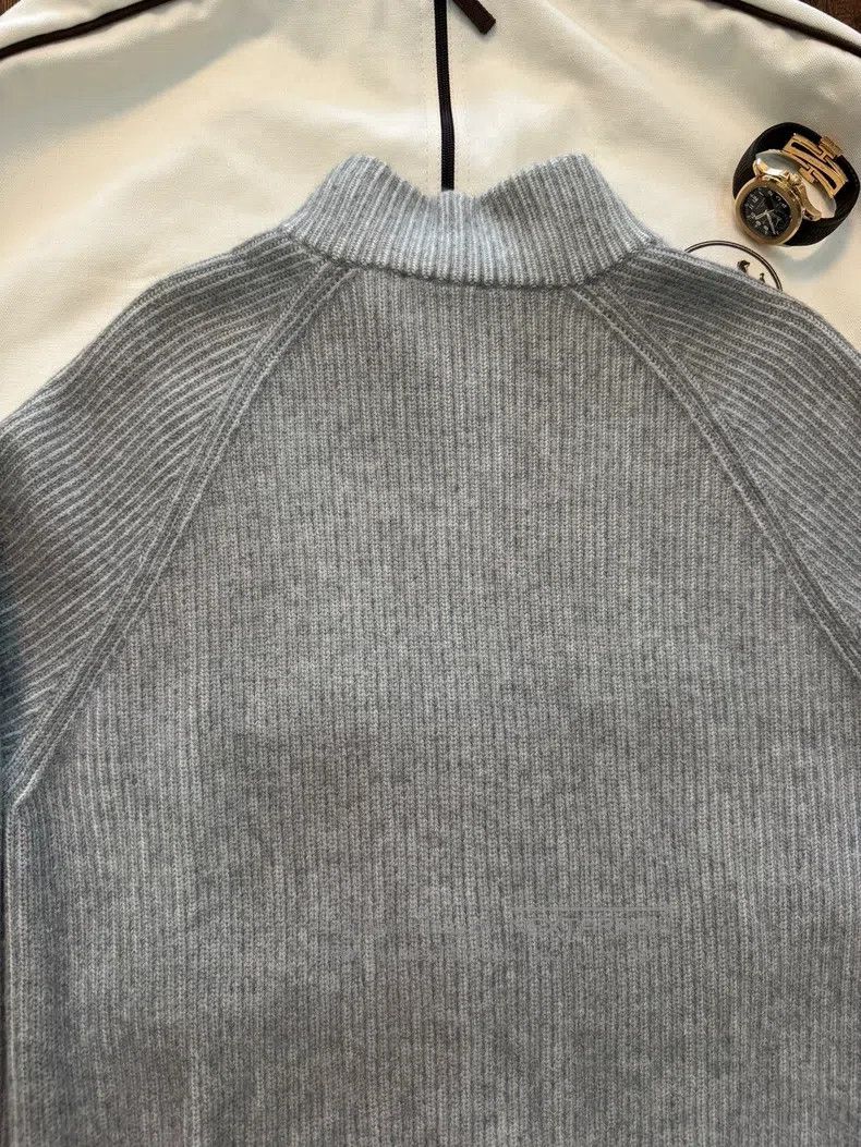 Brunello Cucinelli Brunello Cucinelli Full Cashmere English Ribbed Zipper Swe Size US L / EU 52-54 / 3 - 4 Thumbnail
