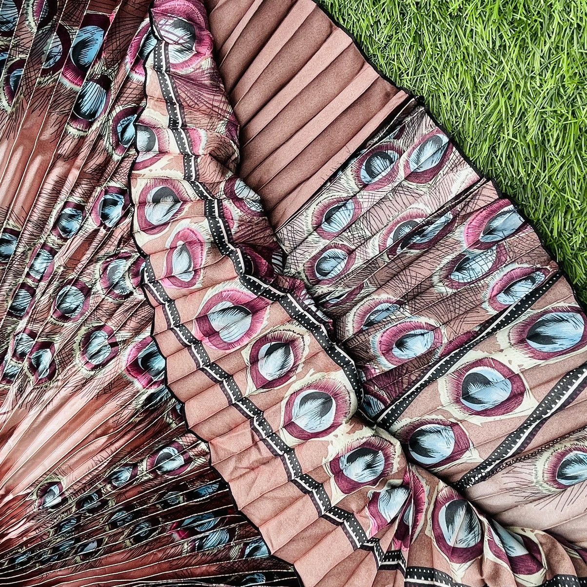 20471120 × Seditionaries Pleated Peafowl Silk Maxi Skirt Size 28" / US 6 / IT 42 - 3 Thumbnail