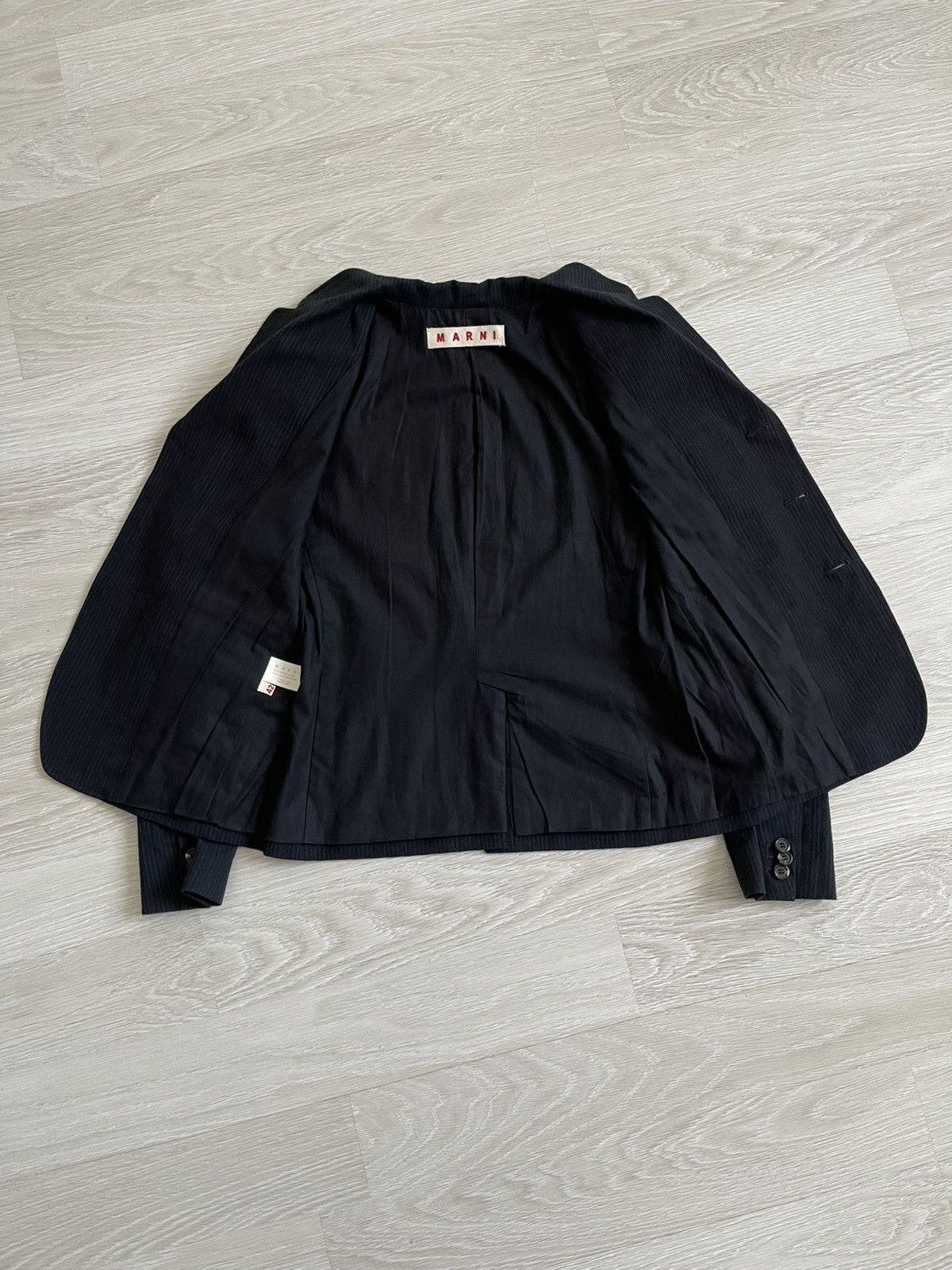 Marni Marni Black Wool Blend Women's Striped Blazer Jacket Archive Size M / US 6-8 / IT 42-44 - 9 Thumbnail