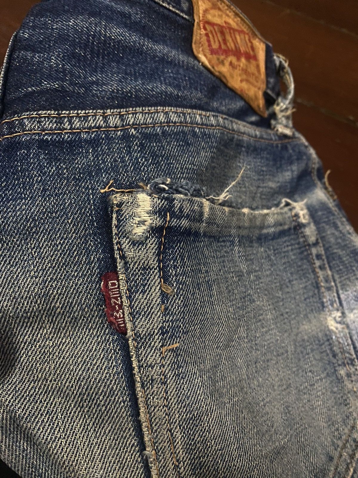 Denime FIRE 🔥 VINTAGE DENIME JAPAN DISTRESSED REWORK FADED JEANS Size US 29 - 21 Thumbnail