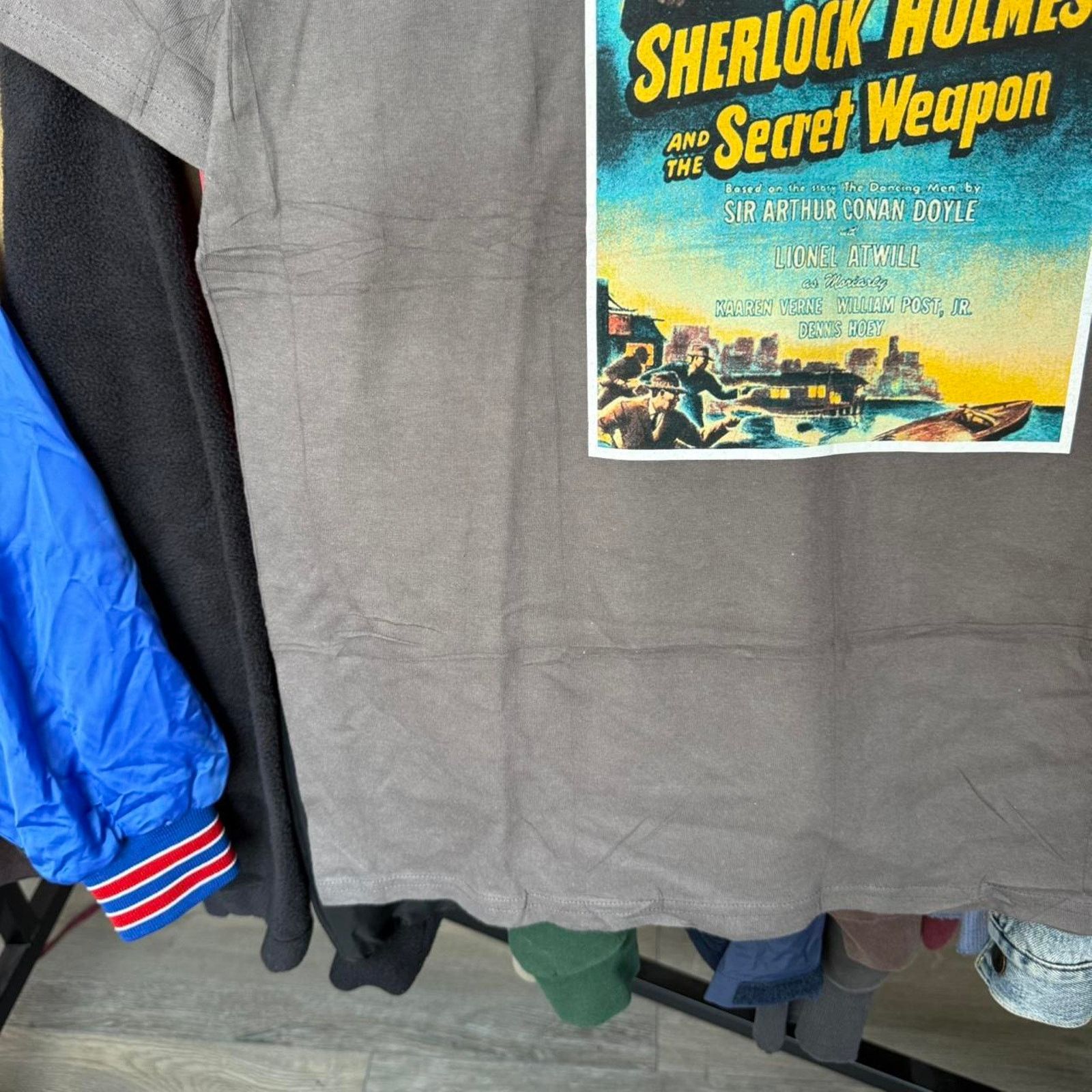 Hanes Vintage Y2K Sherlock Holmes Retro Movie T-Shirt Grey Size US XL / EU 56 / 4 - 5 Thumbnail