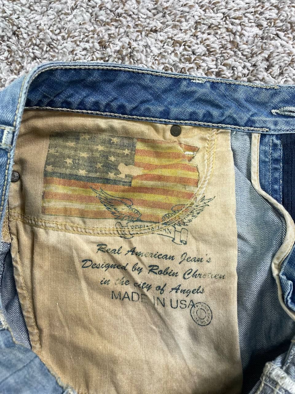 Robins Jeans Robin's Jean Zip RND Flap Studded Blue Jeans Size US 38 / EU 54 - 11 Thumbnail