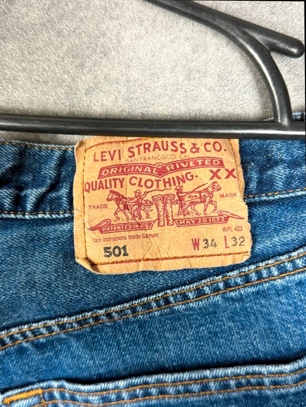 Levi's Levi's Strauss 501 jeans navy / light blue denim classic Size US 34 / EU 50 - 3 Thumbnail