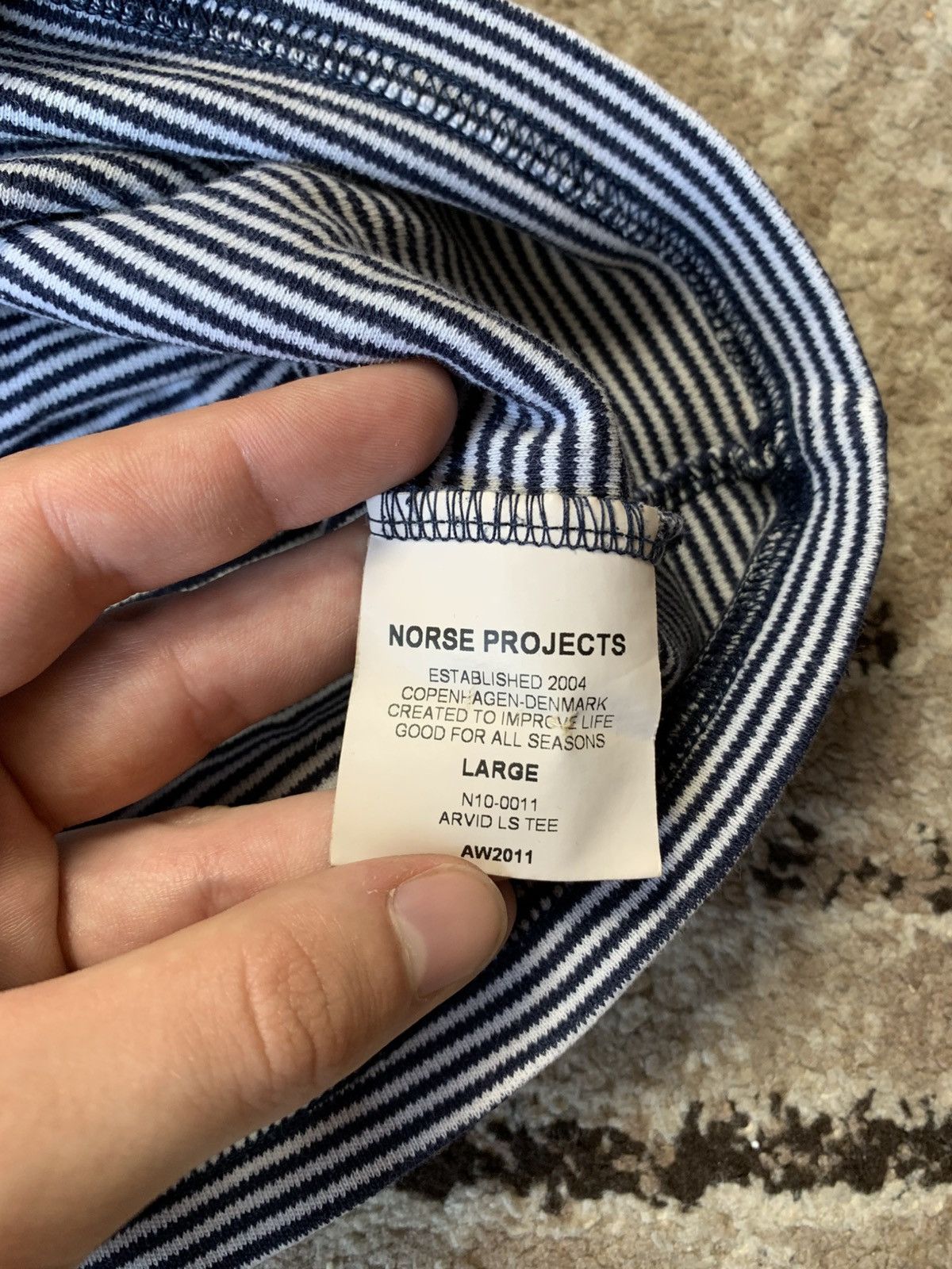 Norse Projects × Vintage Vintage Norse Project Basic Longsleeve Striped Streetwear Size US L / EU 52-54 / 3 - 8 Thumbnail