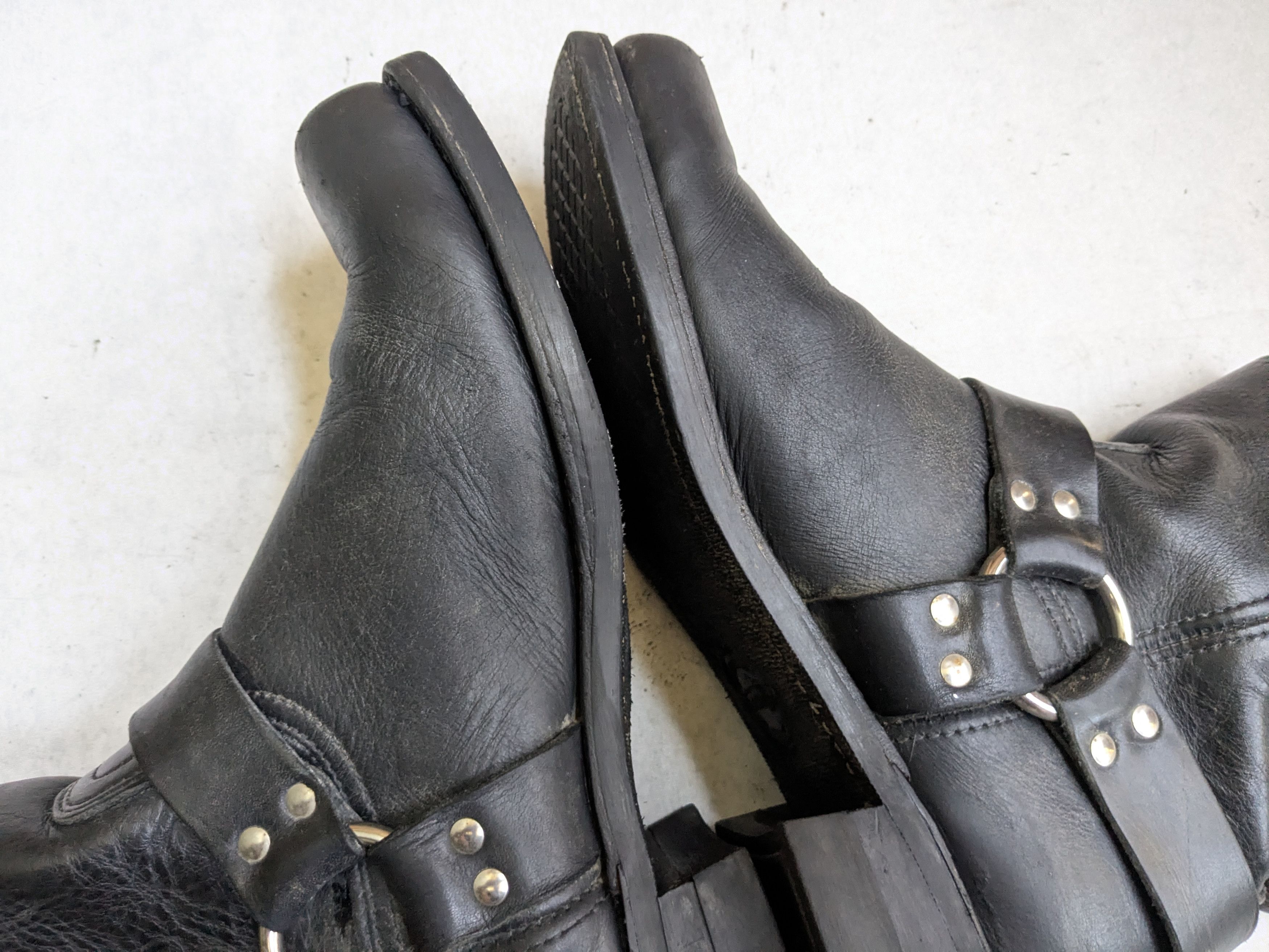 Frye Frye Harness Boots Black Leather 13 M Leather Buckle Size US 13 / EU 46 - 13 Thumbnail