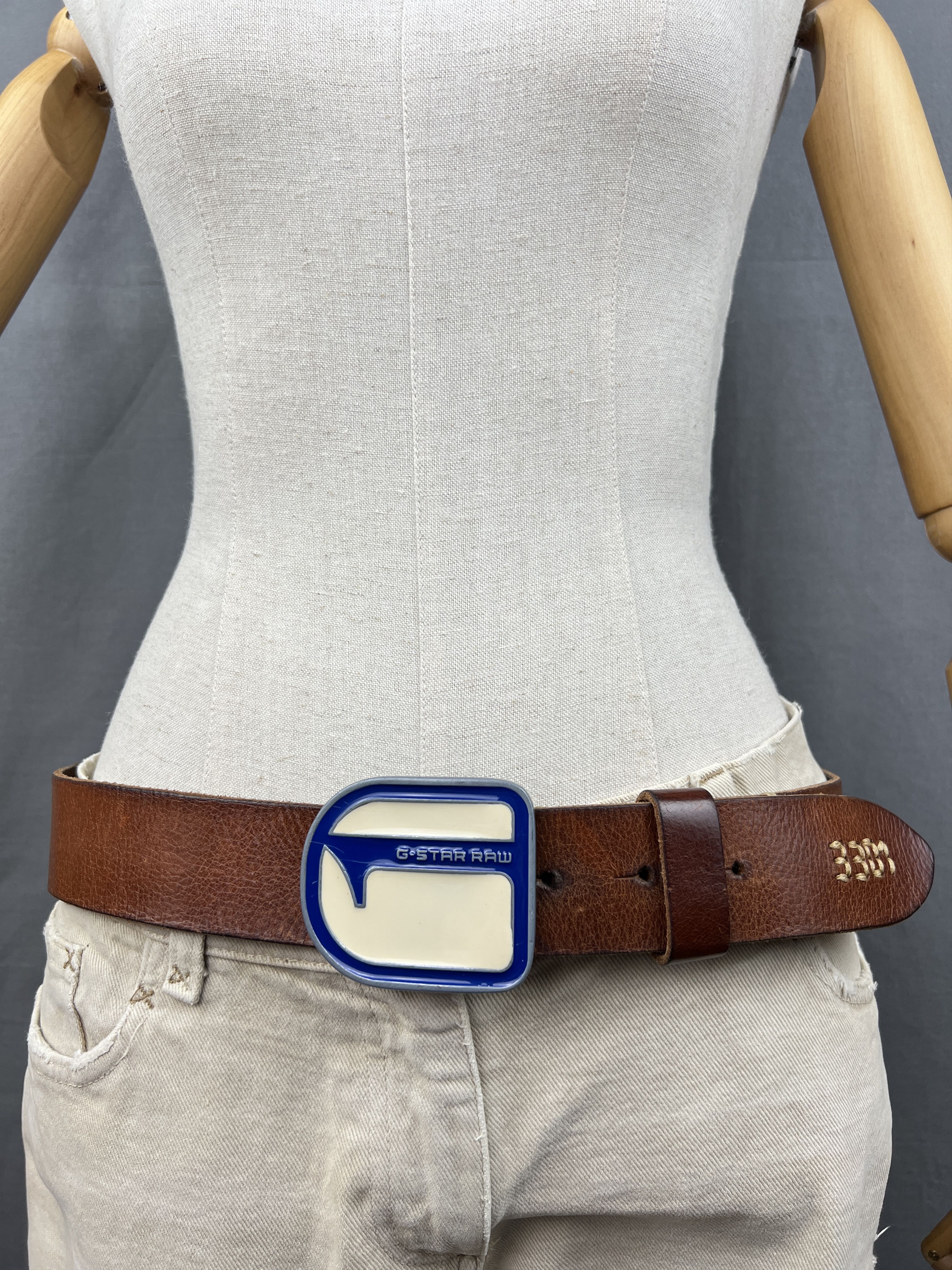 G-Star G-Star Big Buckle Logo Brown Leather Belt Size ONE SIZE - 2 Thumbnail
