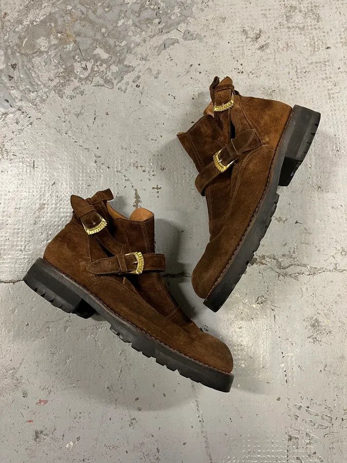 Vintage 2000s Versace Brown Suede Leather Boots Size US 8 / EU 41 - 5 Thumbnail