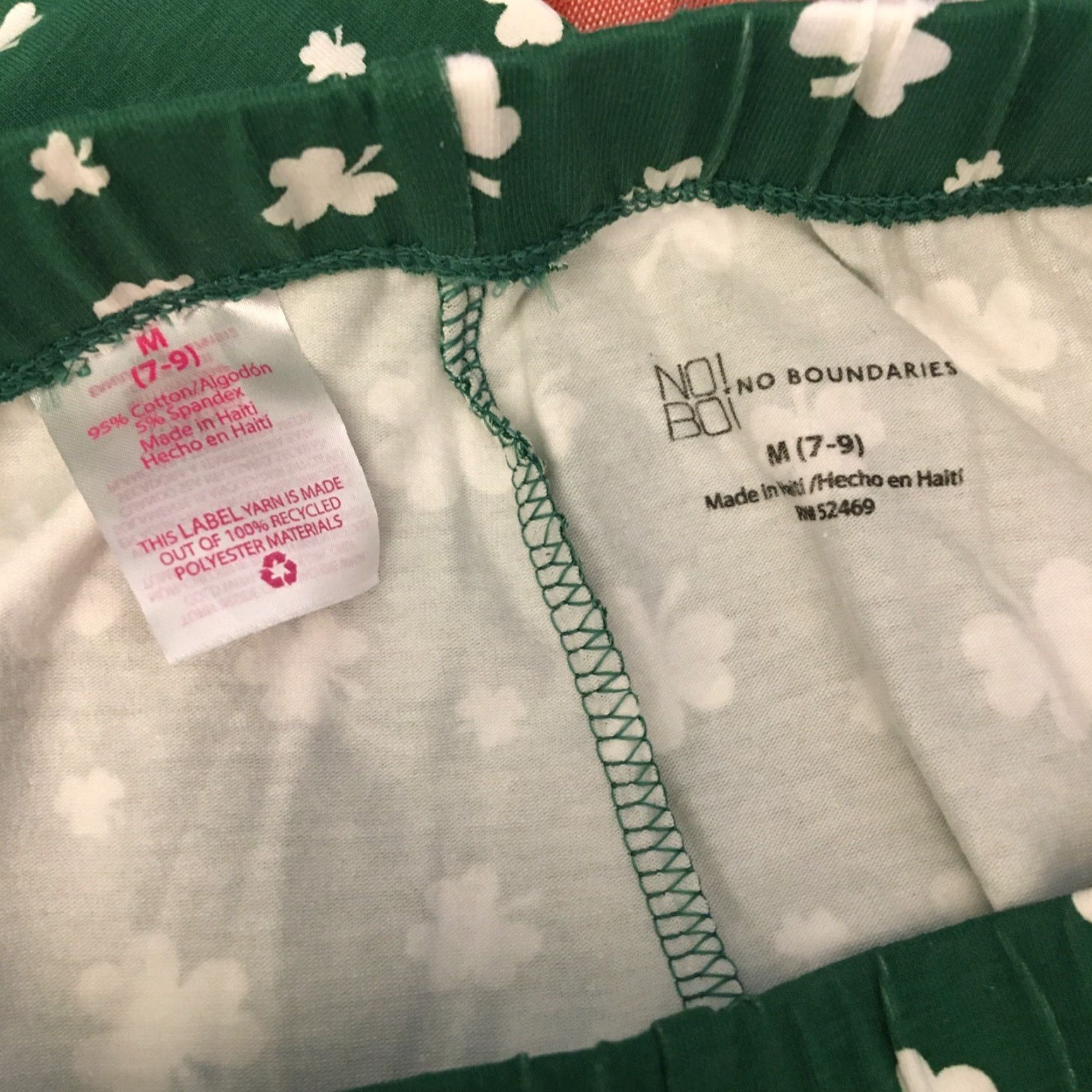 Vintage No Boundaries Leggings Juniors Green Shamrocks St. Patrick’s Day Sz M 7-9 NWT Size 32" / US 10 / IT 46 - 5 Thumbnail