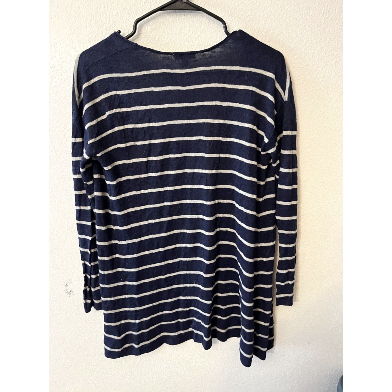 Gap Gap Cardigan Women XS Navy Blue Striped Open Front Short Sleeve Knit Sweatshirt Sweater Casual Fashion Size XS / US 0-2 / IT 36-38 - 2 Thumbnail