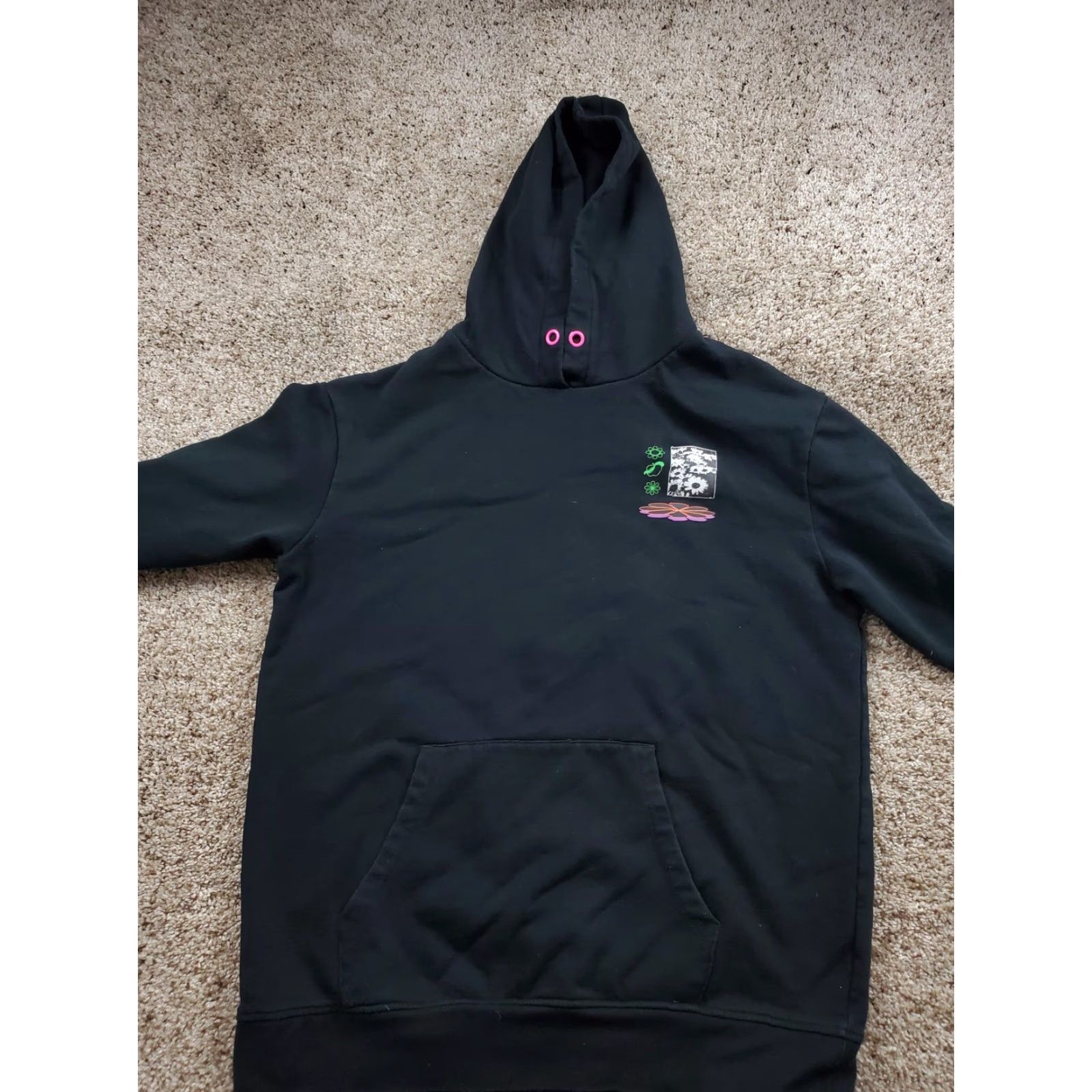 Vintage Vitriol Hoodie Mens Small Black Graphic Print Pullover Sweatshirt Size US S / EU 44-46 / 1 - 4 Thumbnail