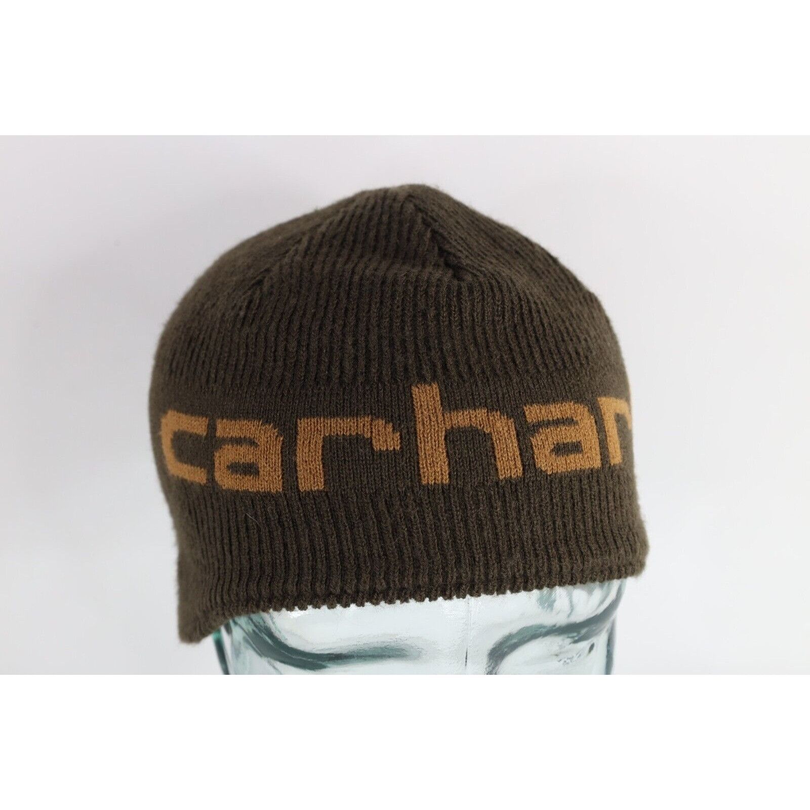 Carhartt × Vintage Vintage Y2K Carhartt Ribbed Knit Ear Flap Winter Beanie Hat Size ONE SIZE - 1 Thumbnail