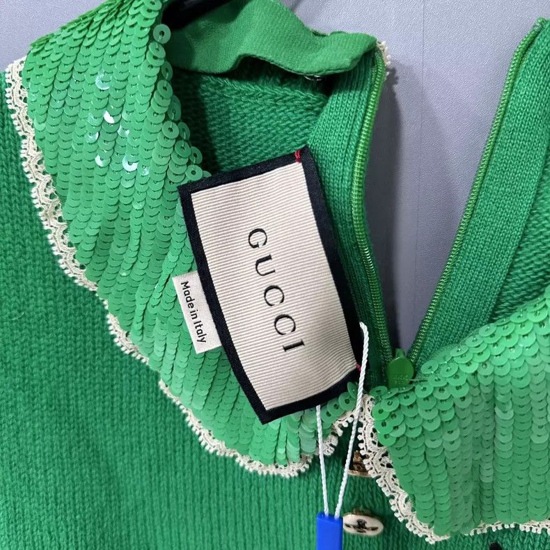 Gucci Gucci Kitten embroidered sequin collar knitted vest 2501-Ne Size US S / EU 44-46 / 1 - 5 Thumbnail