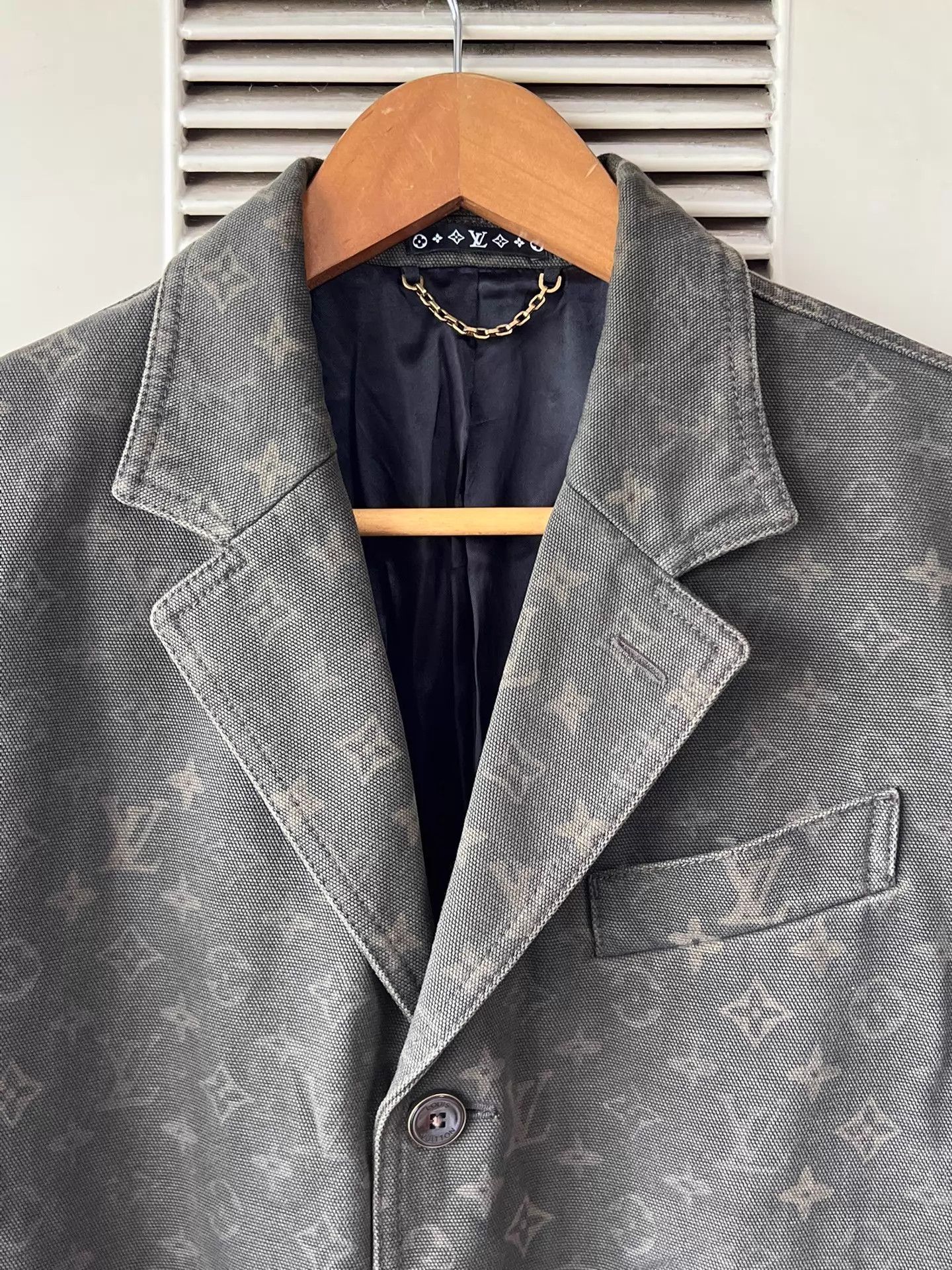 Louis Vuitton Louis Vuitton SS26 Runway Allover Print Denim Blazer 48 Size 48R - 3 Thumbnail