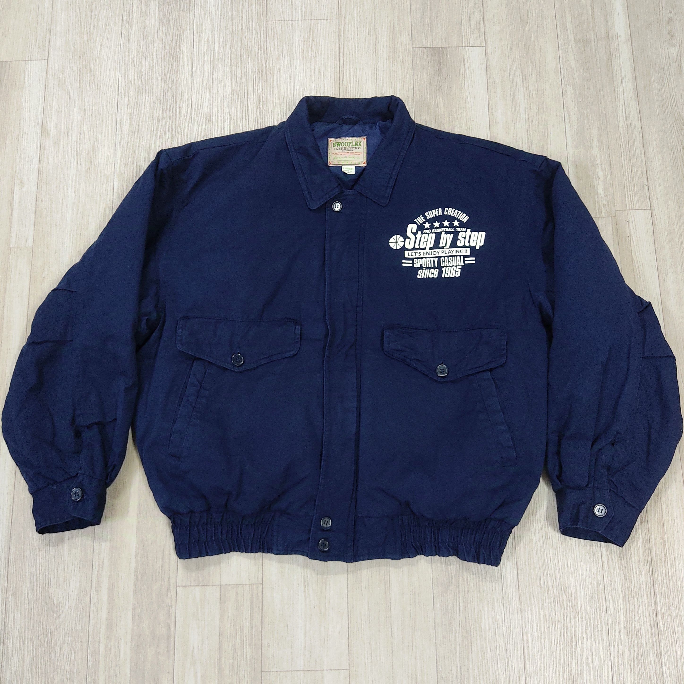 Gear for Sports Vintage Swooplex 90s STEP by STEP Basketball Bomber Jacket Size US M / EU 48-50 / 2 - 6 Thumbnail