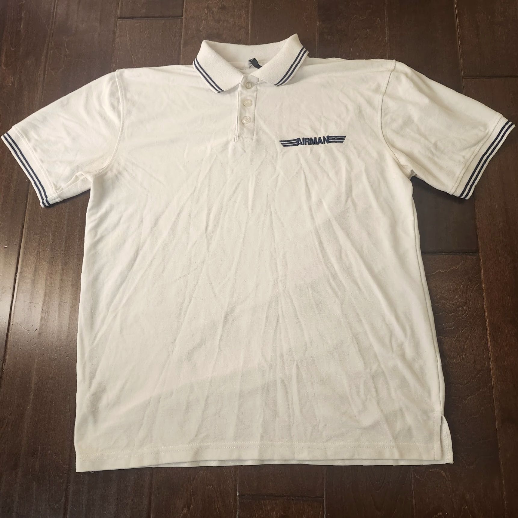 Vintage LADA Men's Polo Shirt White Embroidered Airman Military Casual Short Sleeve Regular Fit XS? Not applicable? Size US M / EU 48-50 / 2 - 2 Thumbnail