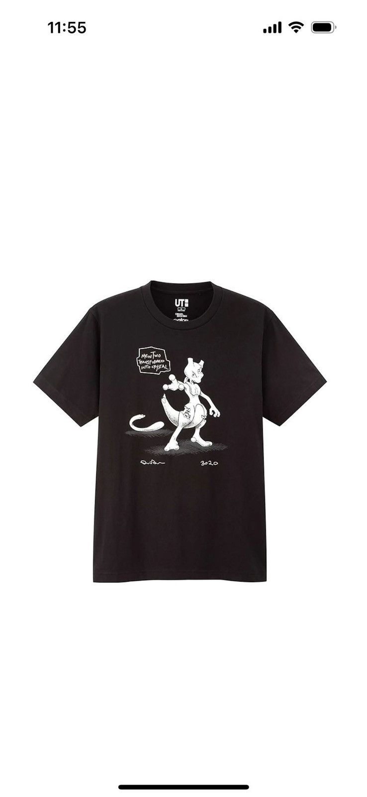 Daniel Arsham × Pokemon × Uniqlo Daniel Arsham x Pokemon x Uniqlo Crystal MewTwo Tee Black M Size US M / EU 48-50 / 2 - 2 Thumbnail