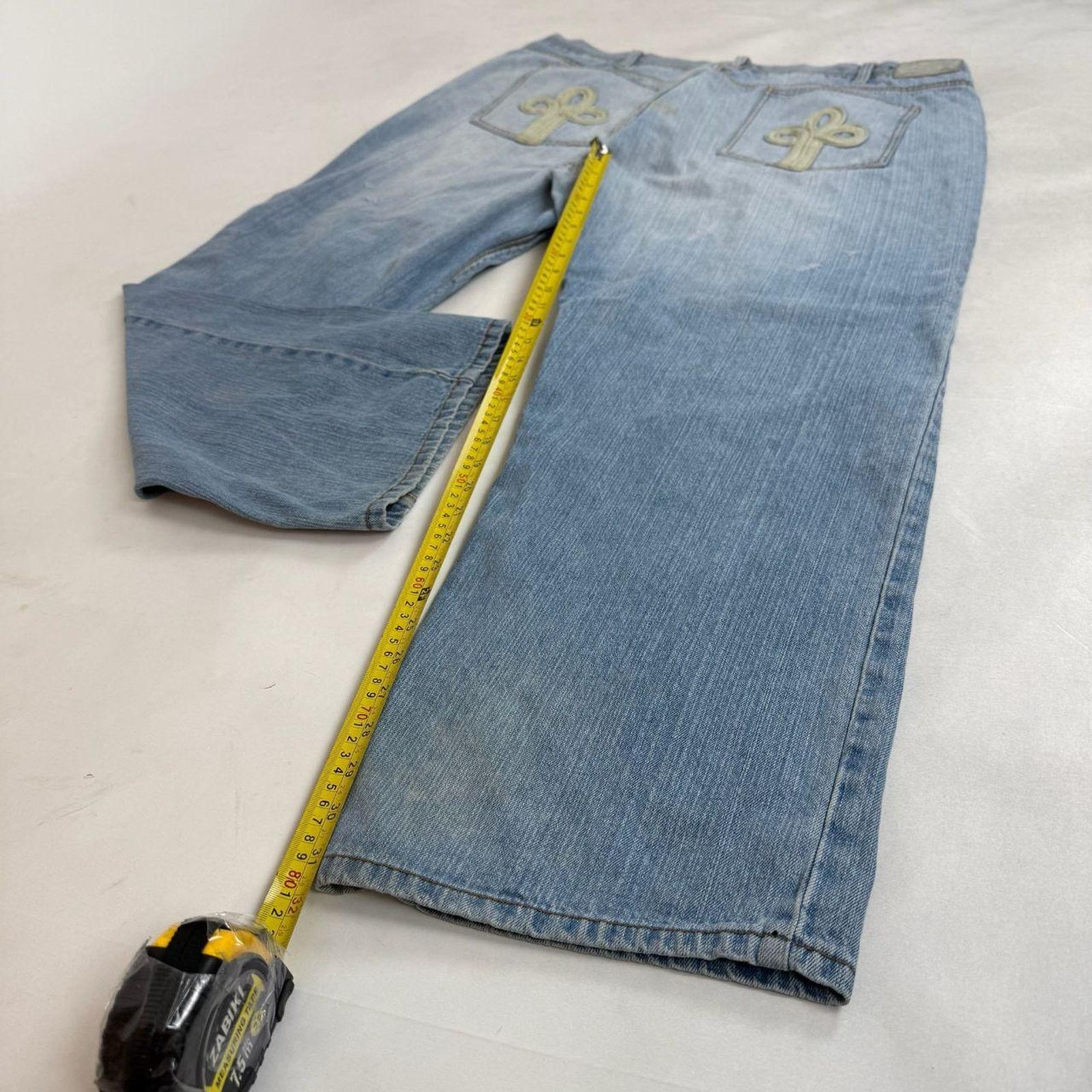 JNCO × Sean John × Vintage Vintage y2k grunge embroidered faded stonewash baggy jeans Size US 42 / EU 58 - 3 Thumbnail