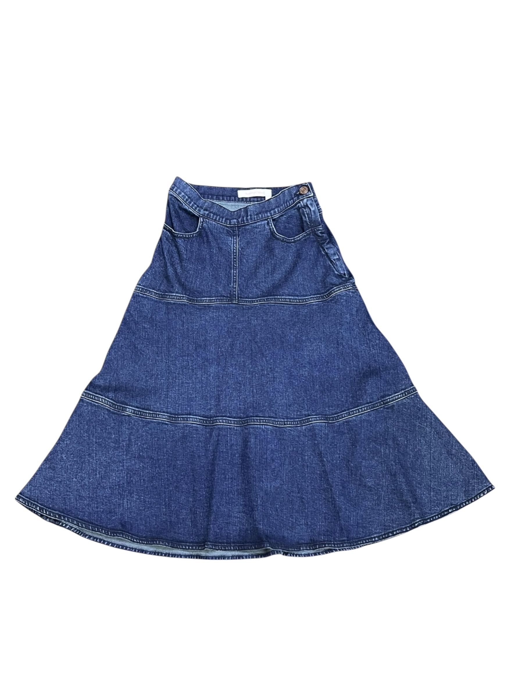 See by Chloe See By Chloé Vintage Italy Stretch Denim Flare Skirt 25" Size 25" / US 0 / IT 36 - 2 Thumbnail