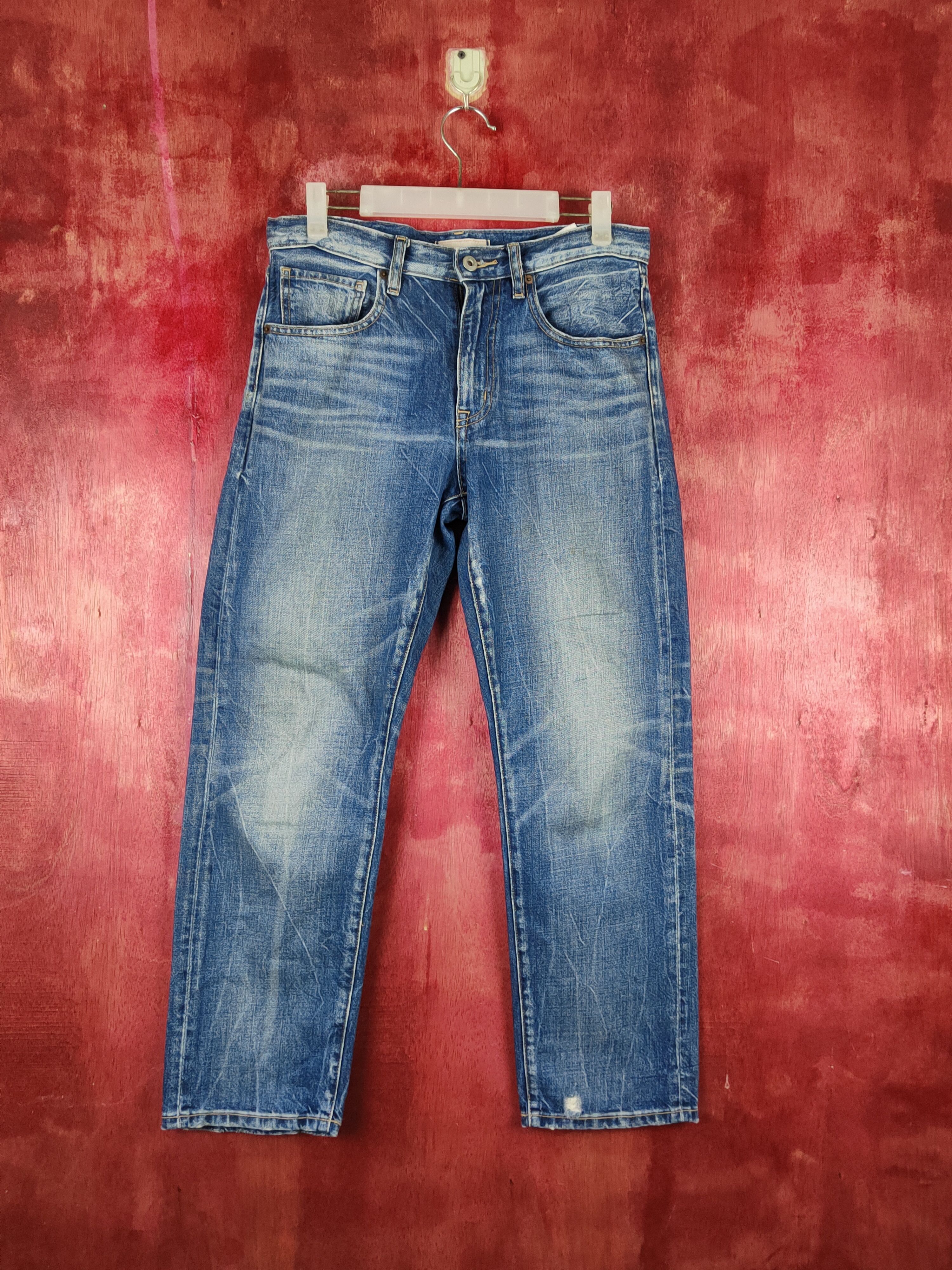 Japanese Brand Uniqlo Blue Distressed Ripped Jeans #S2210 Size US 29 - 1 Thumbnail