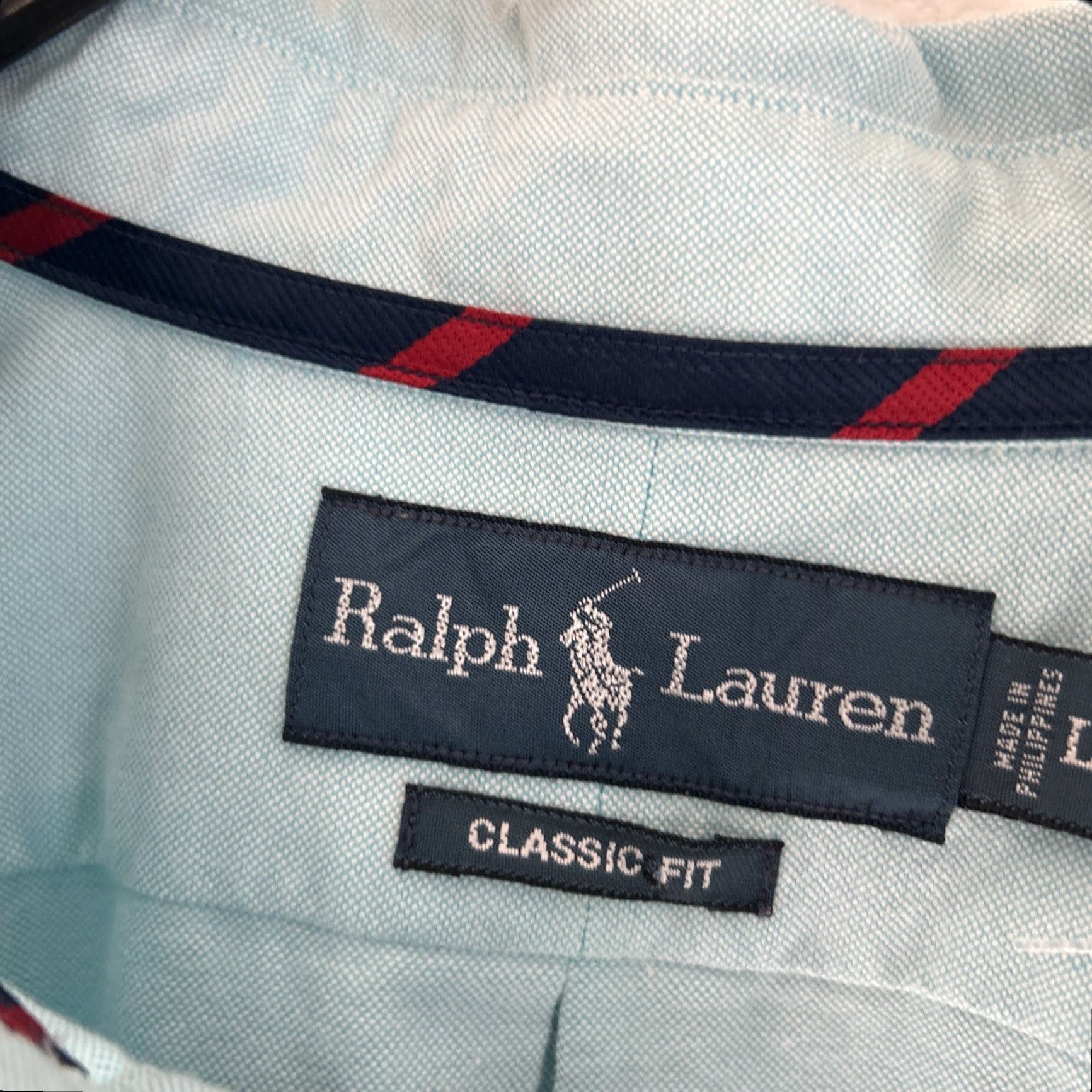 Vintage Polo Shirt Men L Long Sleeve Button-Up Oxford Preppy Academia Blue EUC Size US L / EU 52-54 / 3 - 3 Thumbnail