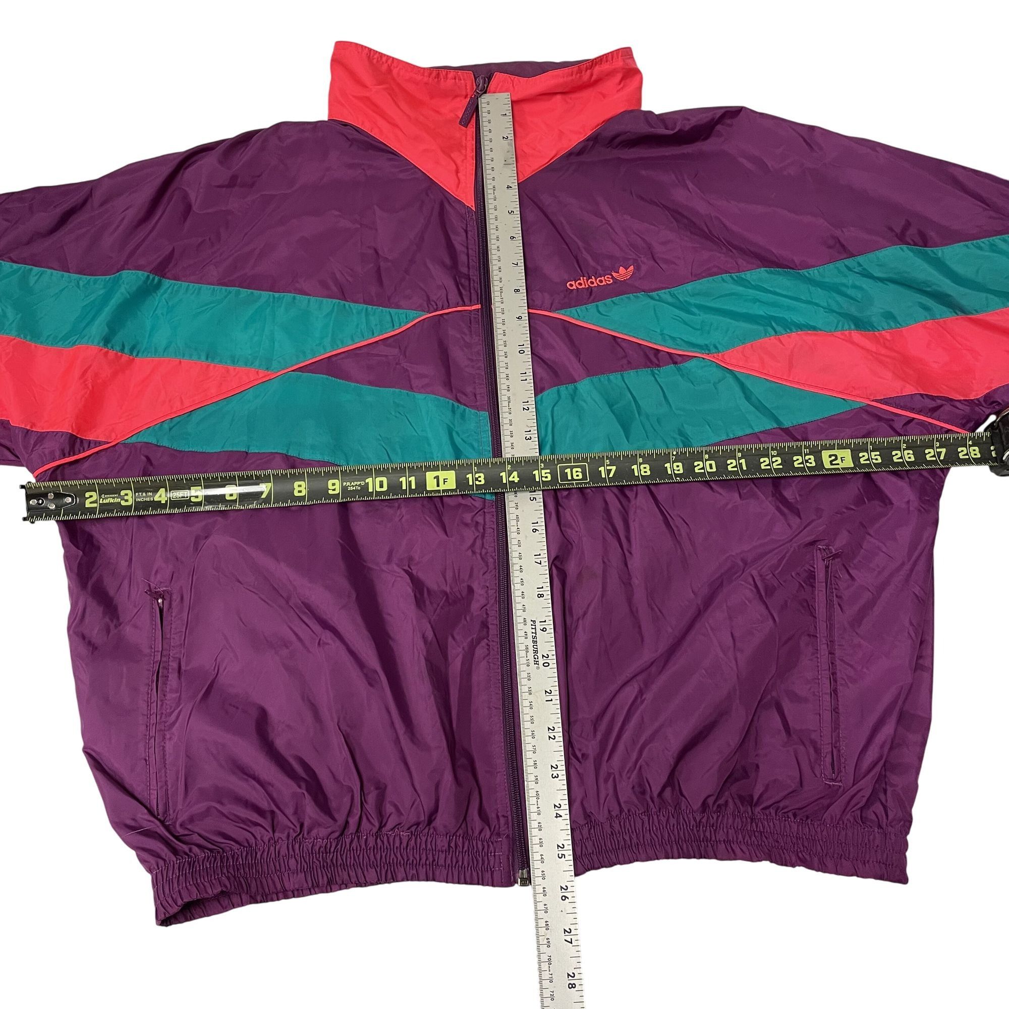 Adidas Vtg Adidas Purple Colorblock SPELLOUT Track NEON Jacket Size US L / EU 52-54 / 3 - 10 Thumbnail