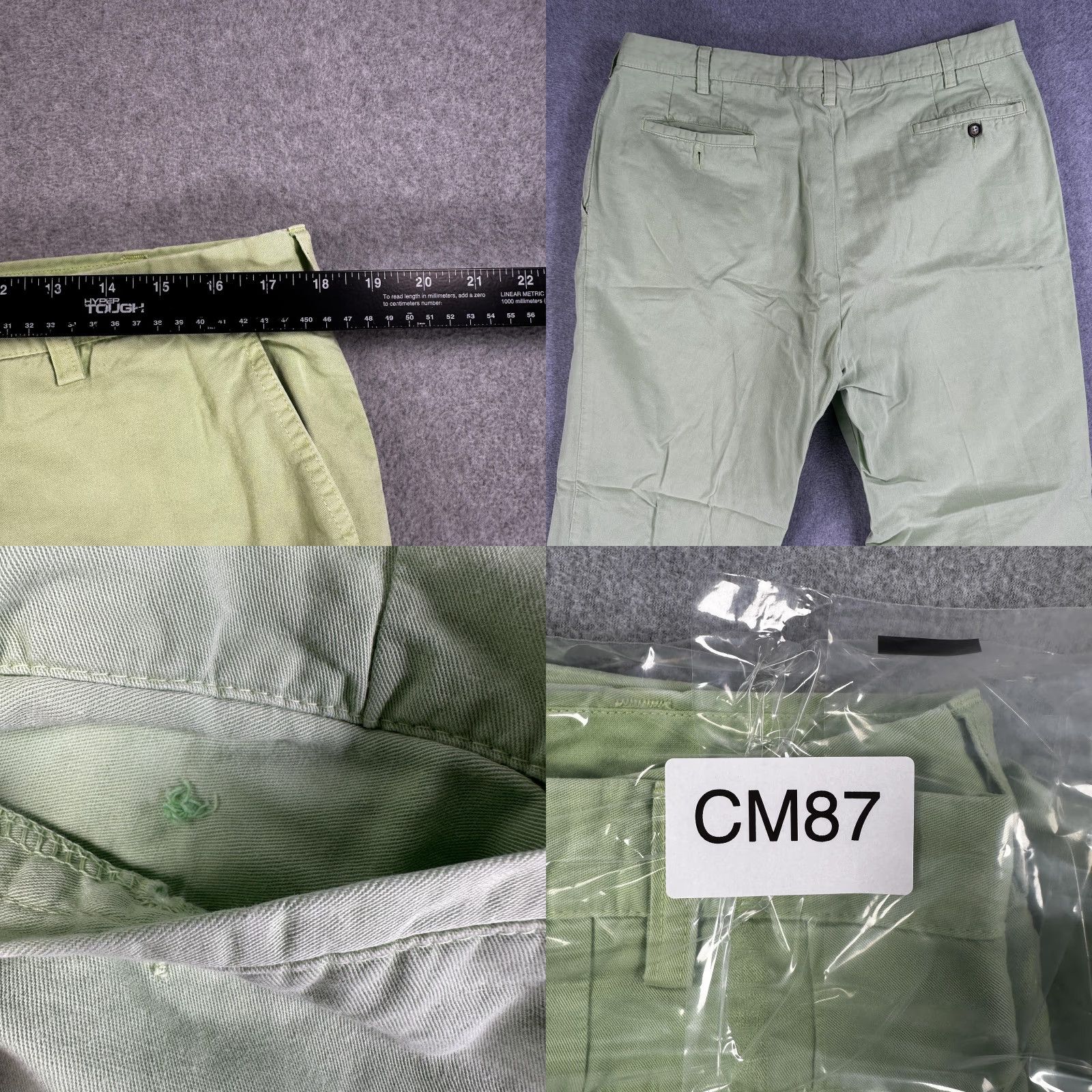 Vintage Borrelli Napoli Chino Pants Mens 36 Flat Front Linen Cotton Green 50% Linen 50% Cotton Italy Slim Front Pockets Straight Leg” Size US 36 / EU 52 - 8 Thumbnail