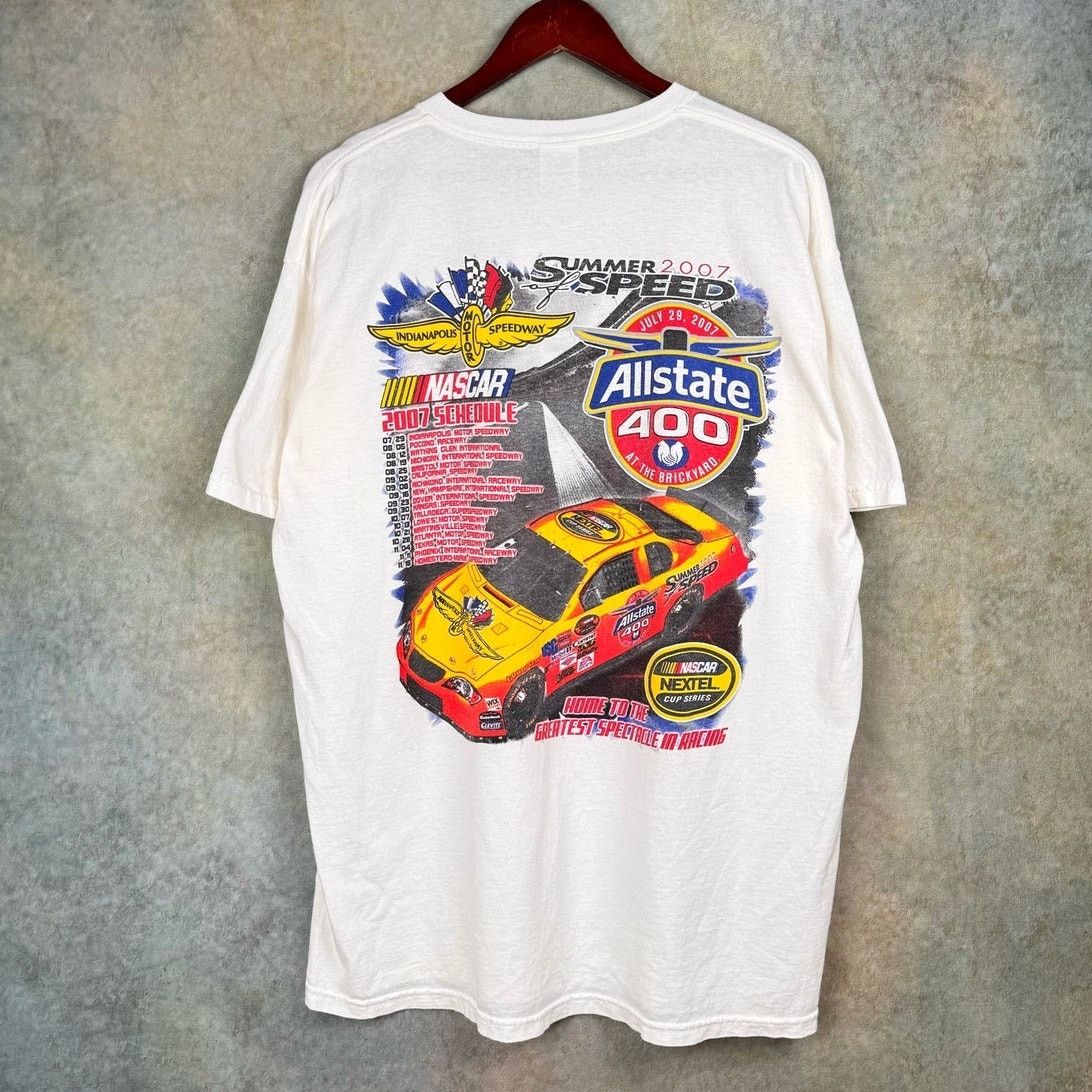 NASCAR × Vintage VTG Y2K Nascar Racing Big Print T Shirt Sz XL White Size US XL / EU 56 / 4 - 2 Thumbnail
