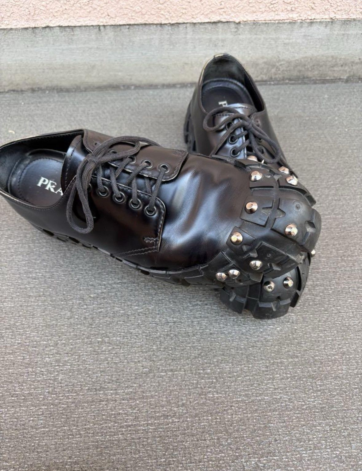 Prada Prada Studded Tyre Derbies -AW19 Size US 9.5 / EU 42-43 - 3 Thumbnail