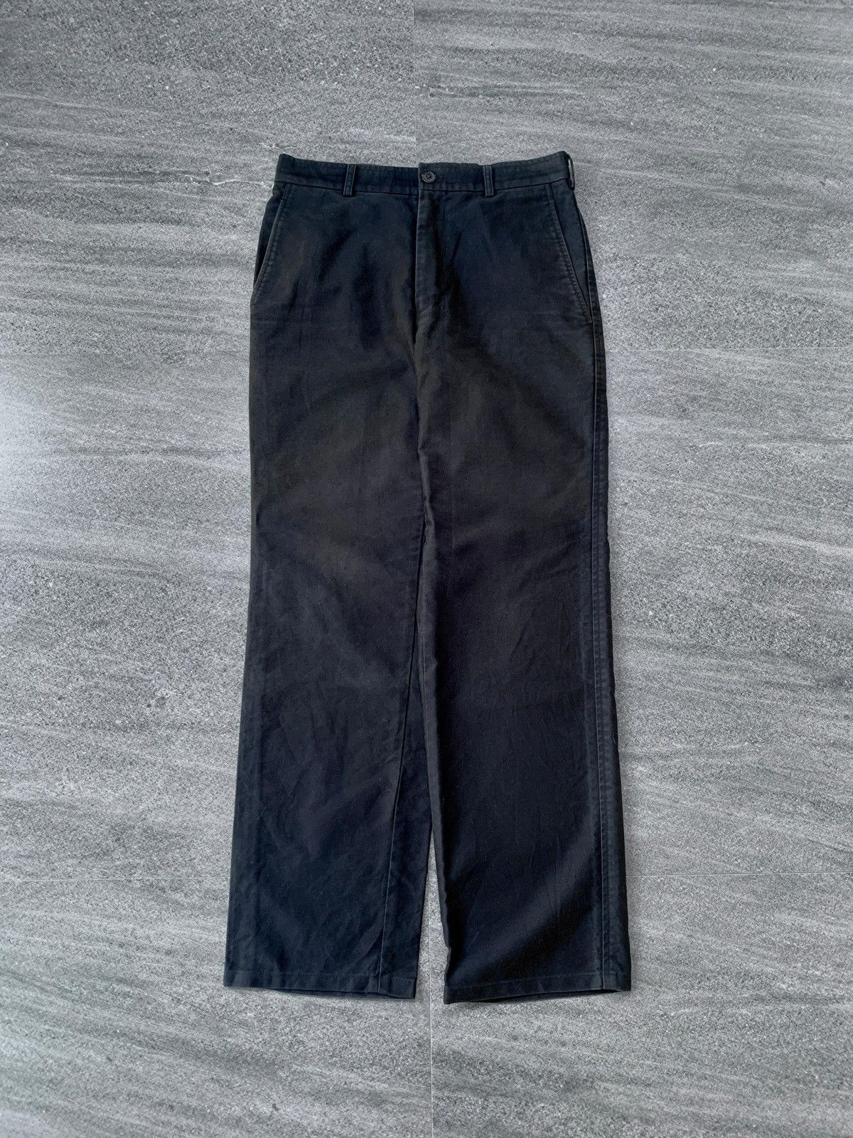 Comme des Garcons Homme AD2001 Black Faded Straight Trousers Size US 28 / EU 44 - 2 Thumbnail