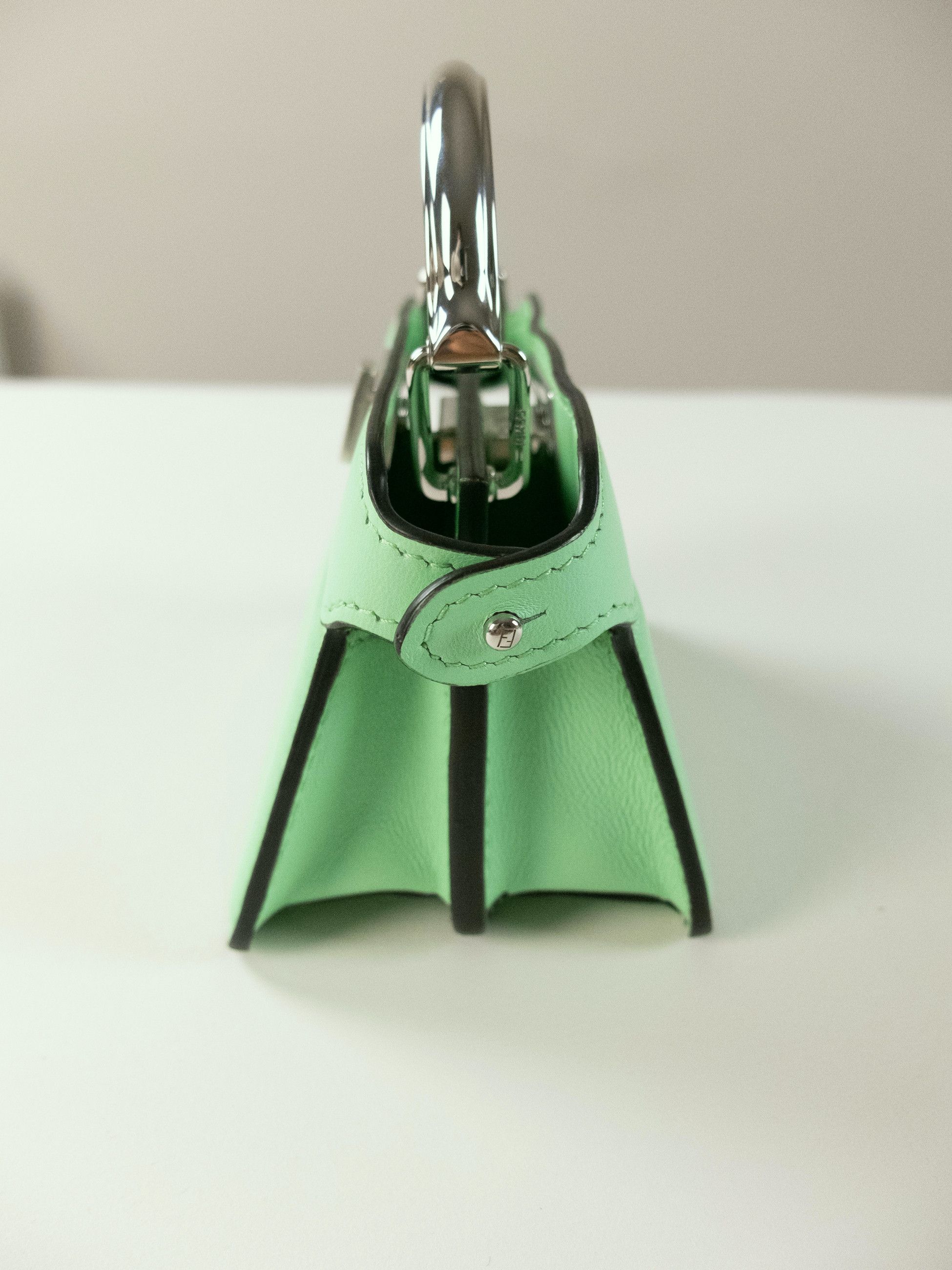 FENDI Peekaboo Micro mint green mini lambskin leather bag