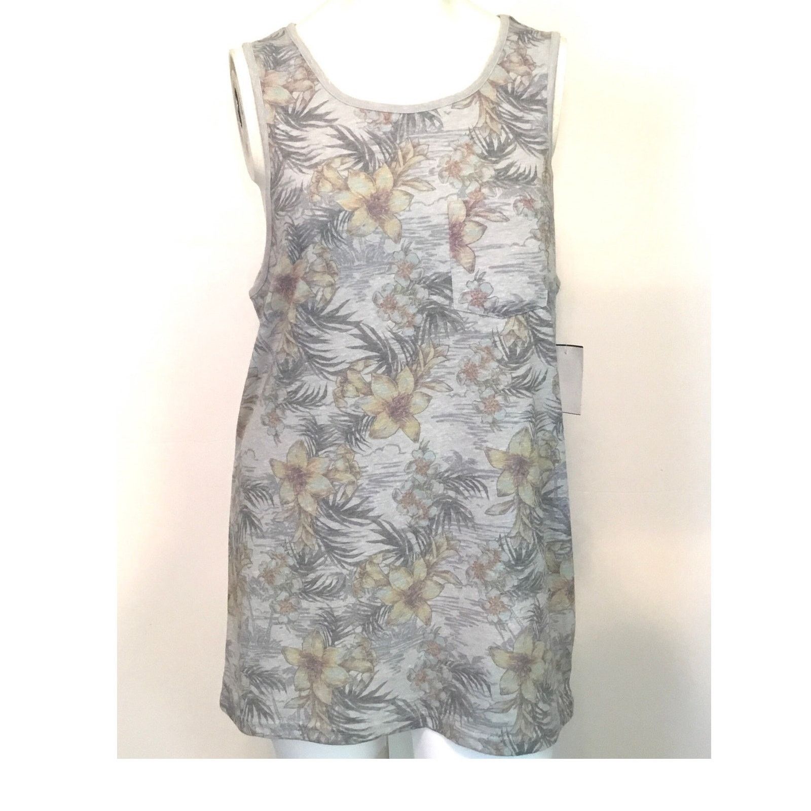 Other Third & Army Tropical Print Dress Tunic Gray Multi Large NWT Size L / US 10 / IT 46 - 5 Thumbnail