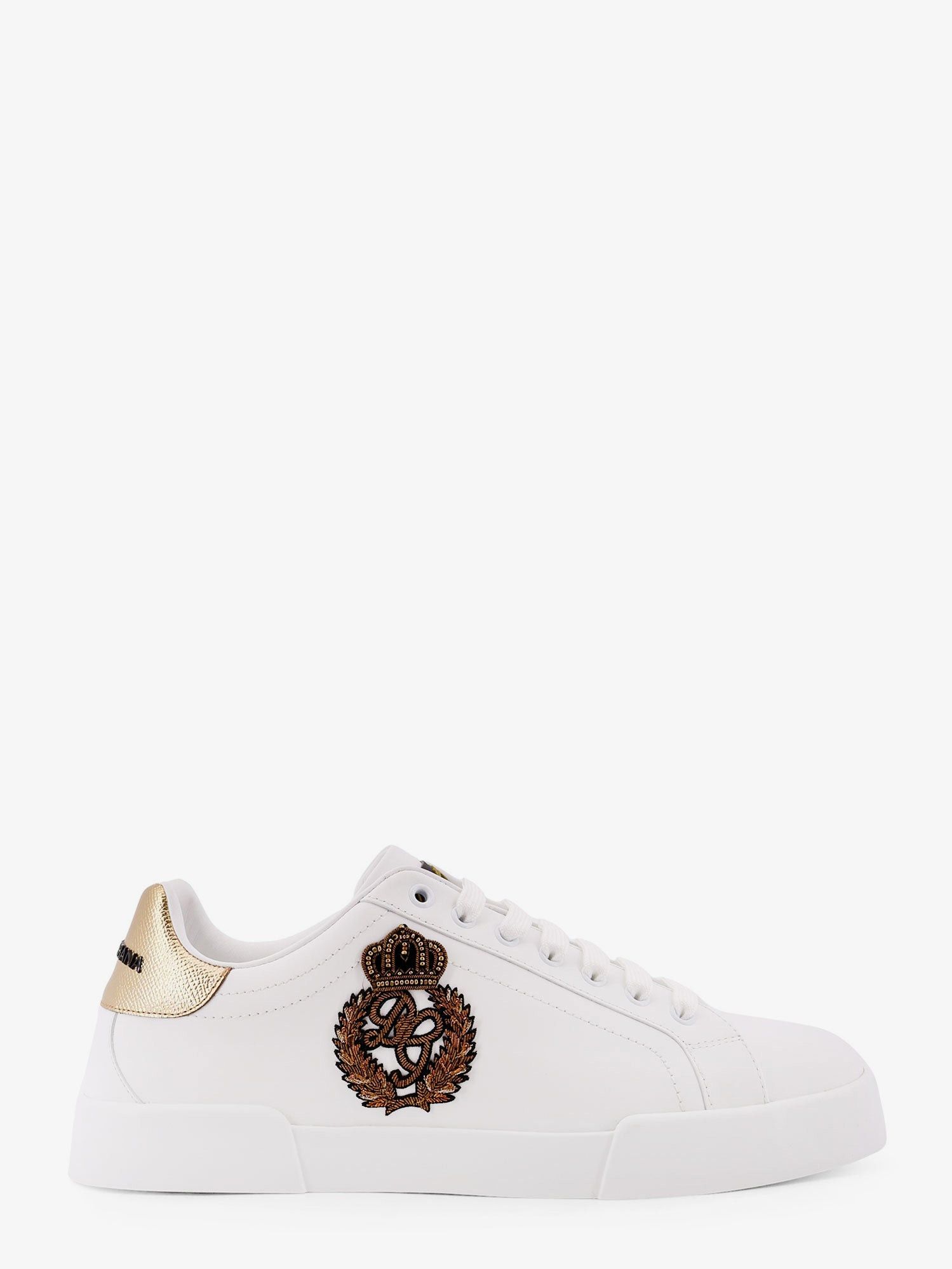 Dolce & Gabbana Leather Sneakers With Iconic Patch Logo On The Side Size US 10 / EU 43 - 1 Thumbnail