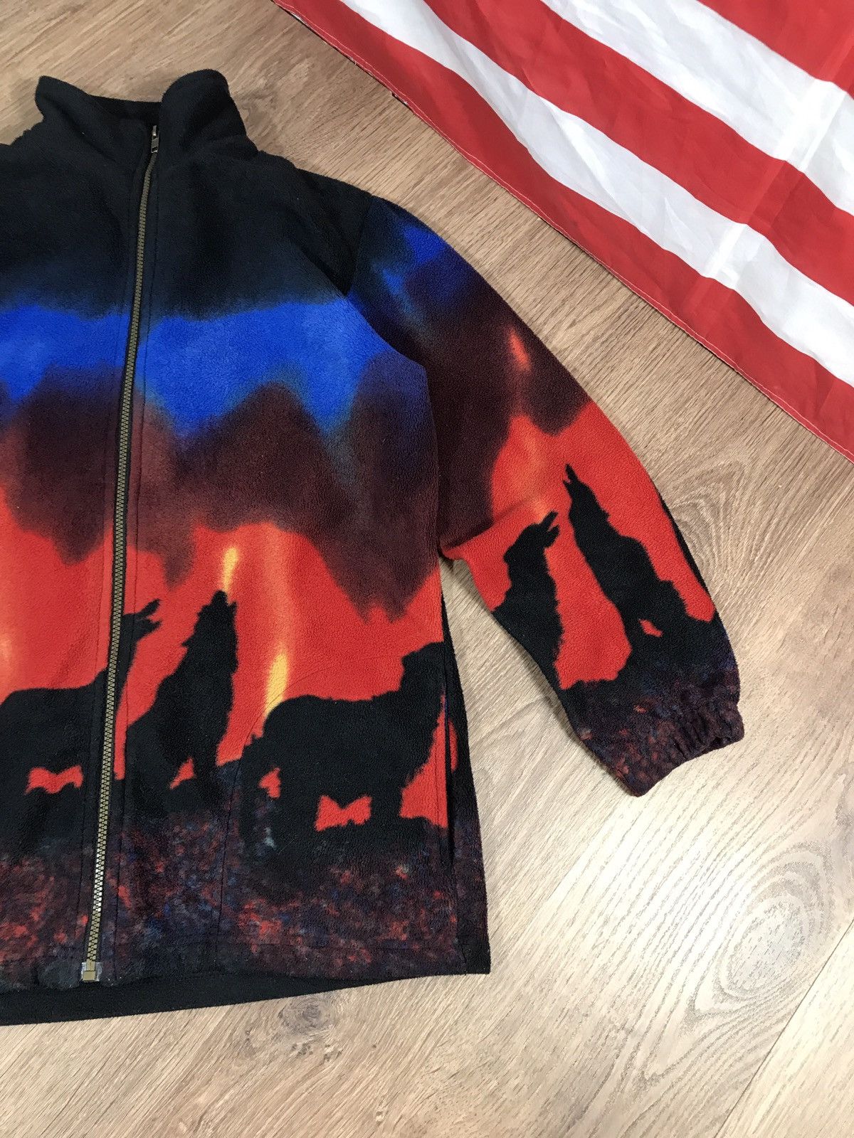Other Jacques Lorant Wolf Animal Fleece Jacket Kanye West Style Size US L / EU 52-54 / 3 - 3 Thumbnail