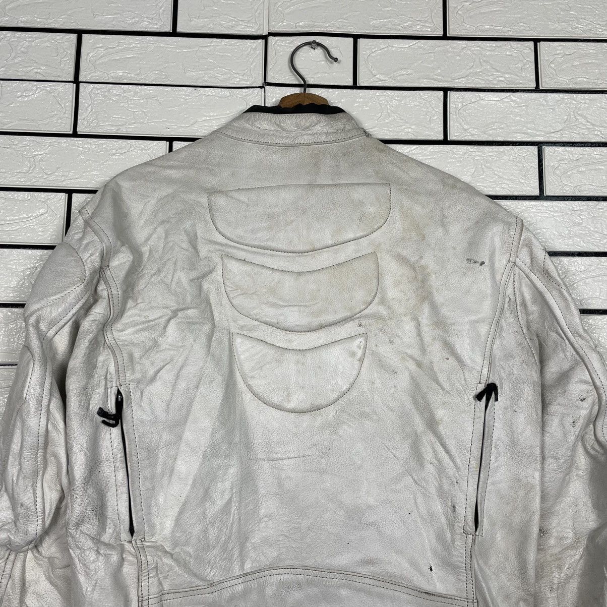 Japanese Brand White Leather Biker Jacket Size US M / EU 48-50 / 2 - 8 Thumbnail
