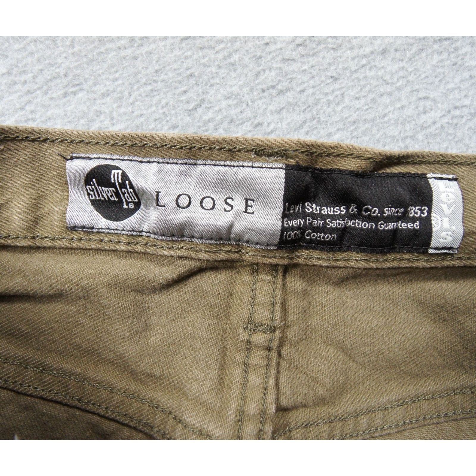 Levi's Levi's Jeans Mens 30x28 Green Denim Pants Silver Tab Loose Fit Adult Casual Straight 5-Pocket Regular Denim Color Green Mens Jeans Size US 30 / EU 46 - 7 Thumbnail