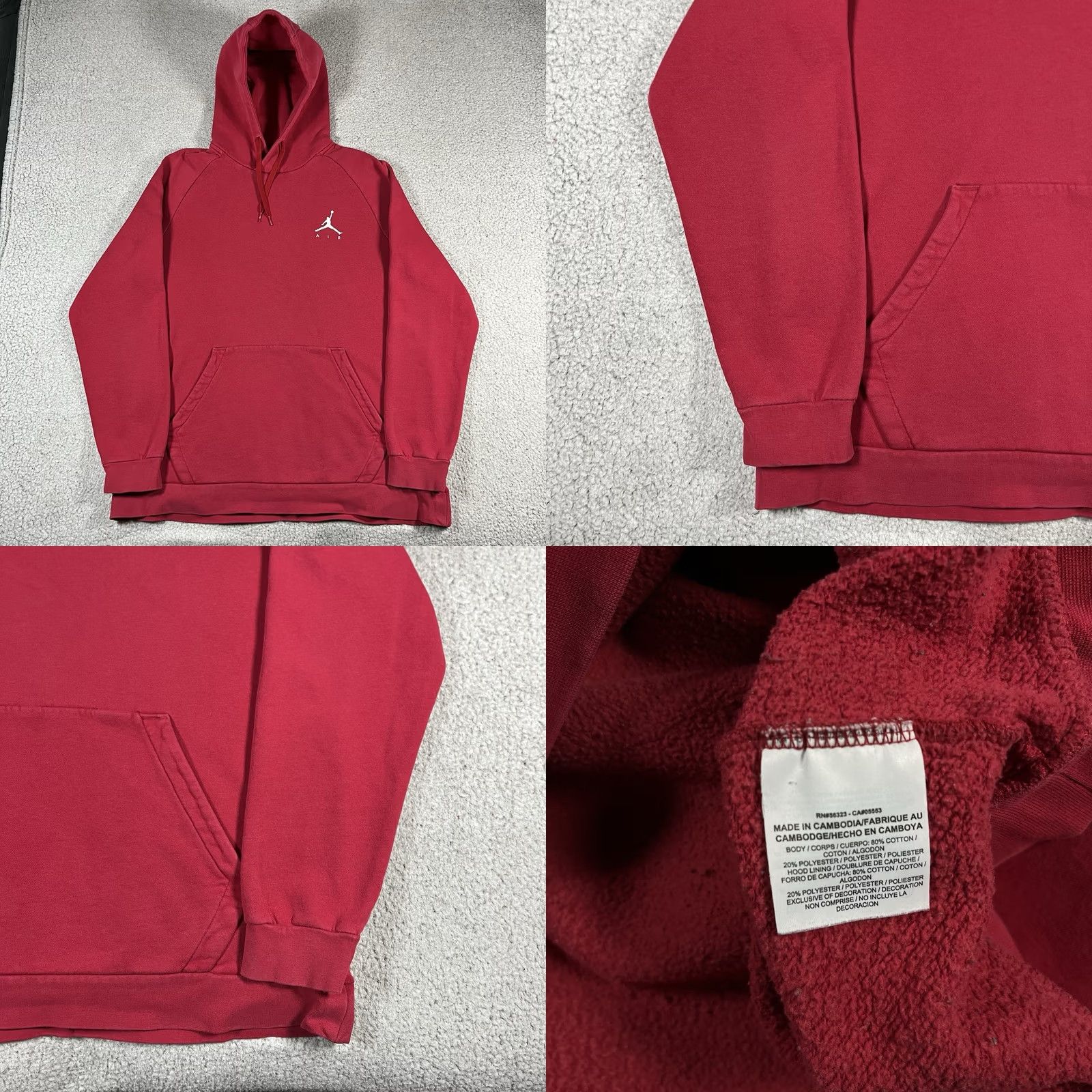 Jordan Brand Air Jordan Hoodie Men XL Red Pullover Jumpman Basketball Sweatshirt Classic Size US XL / EU 56 / 4 - 8 Thumbnail