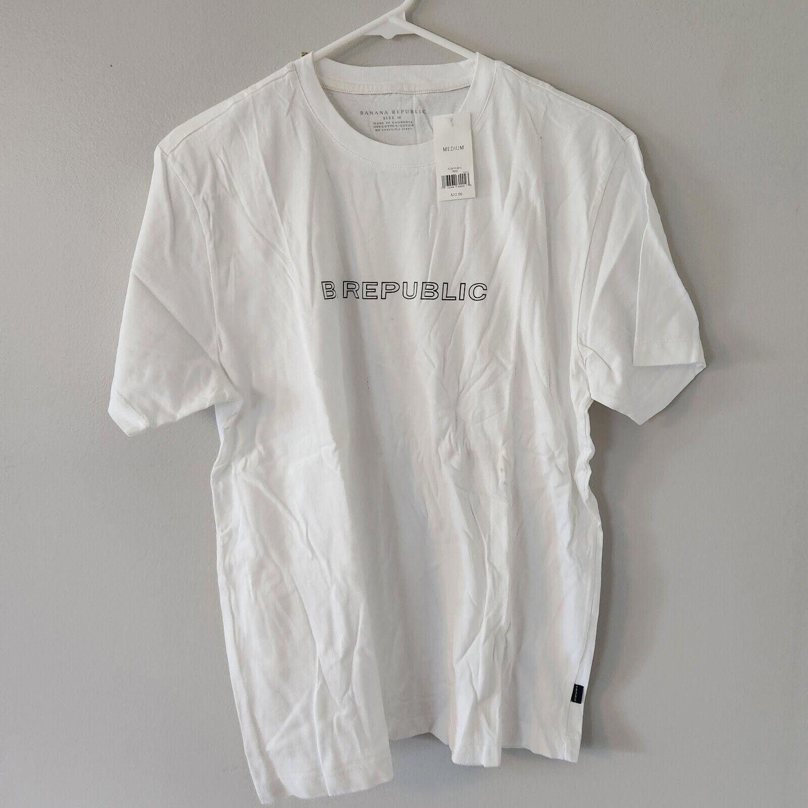 Banana Republic NWT Banana Republic Spellout Cotton Tshirt White Size Medium Size US M / EU 48-50 / 2 - 1 Thumbnail