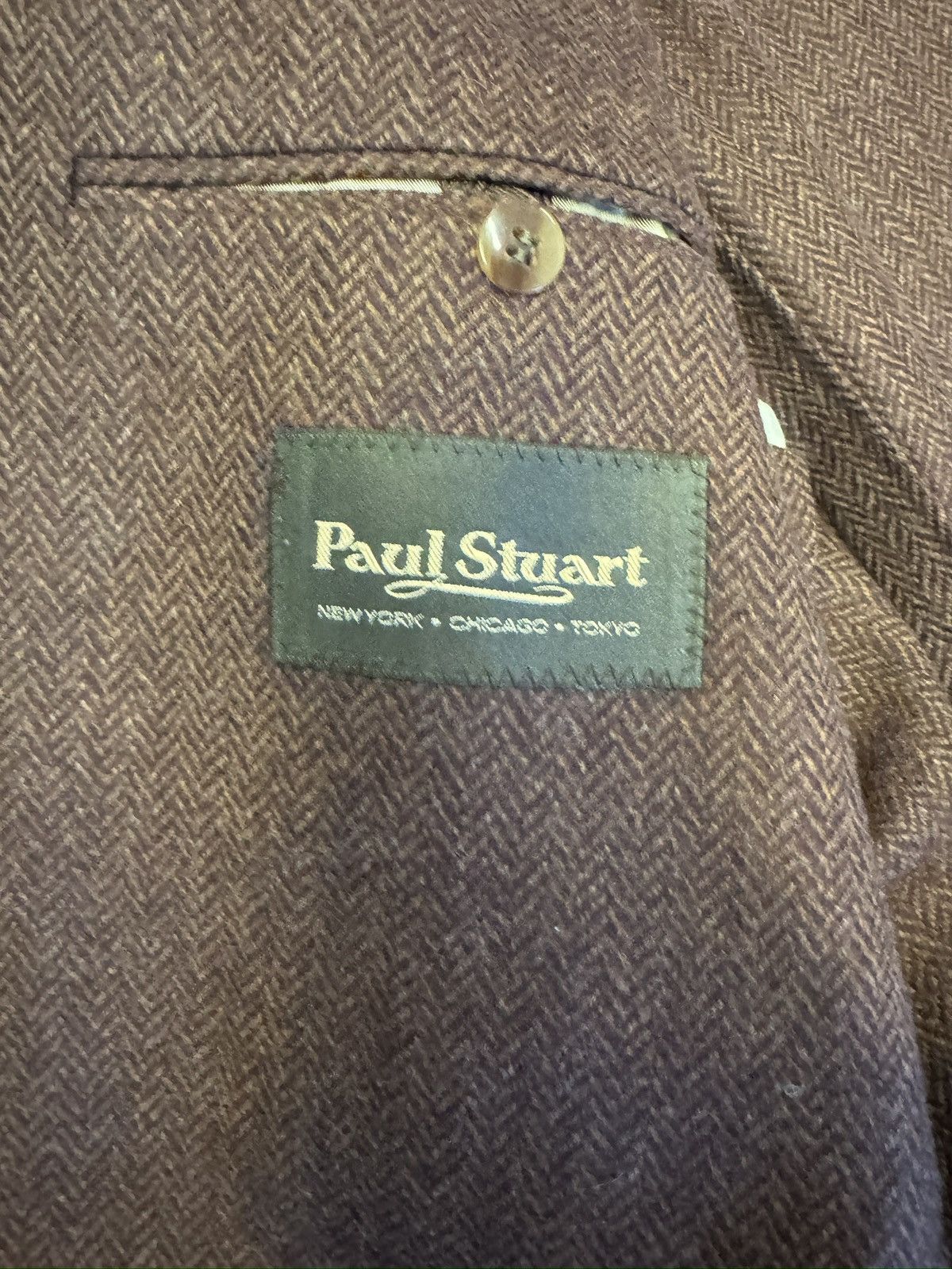 Paul Stuart Paul Stuart Herringbone Soft Wool Unconstructed Suit Jacket Size 46R - 9 Thumbnail