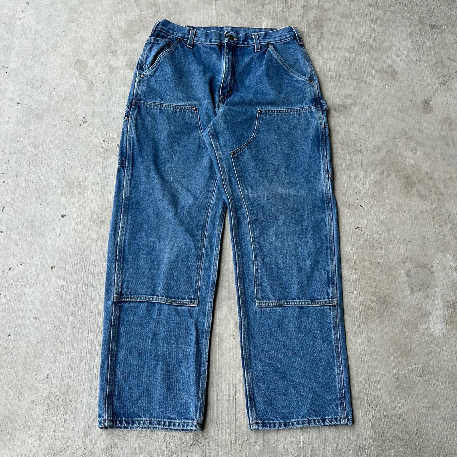 Carhartt × Vintage Carhartt denim blue jean double knee work carpenter pants Size US 32 / EU 48 - 1 Thumbnail