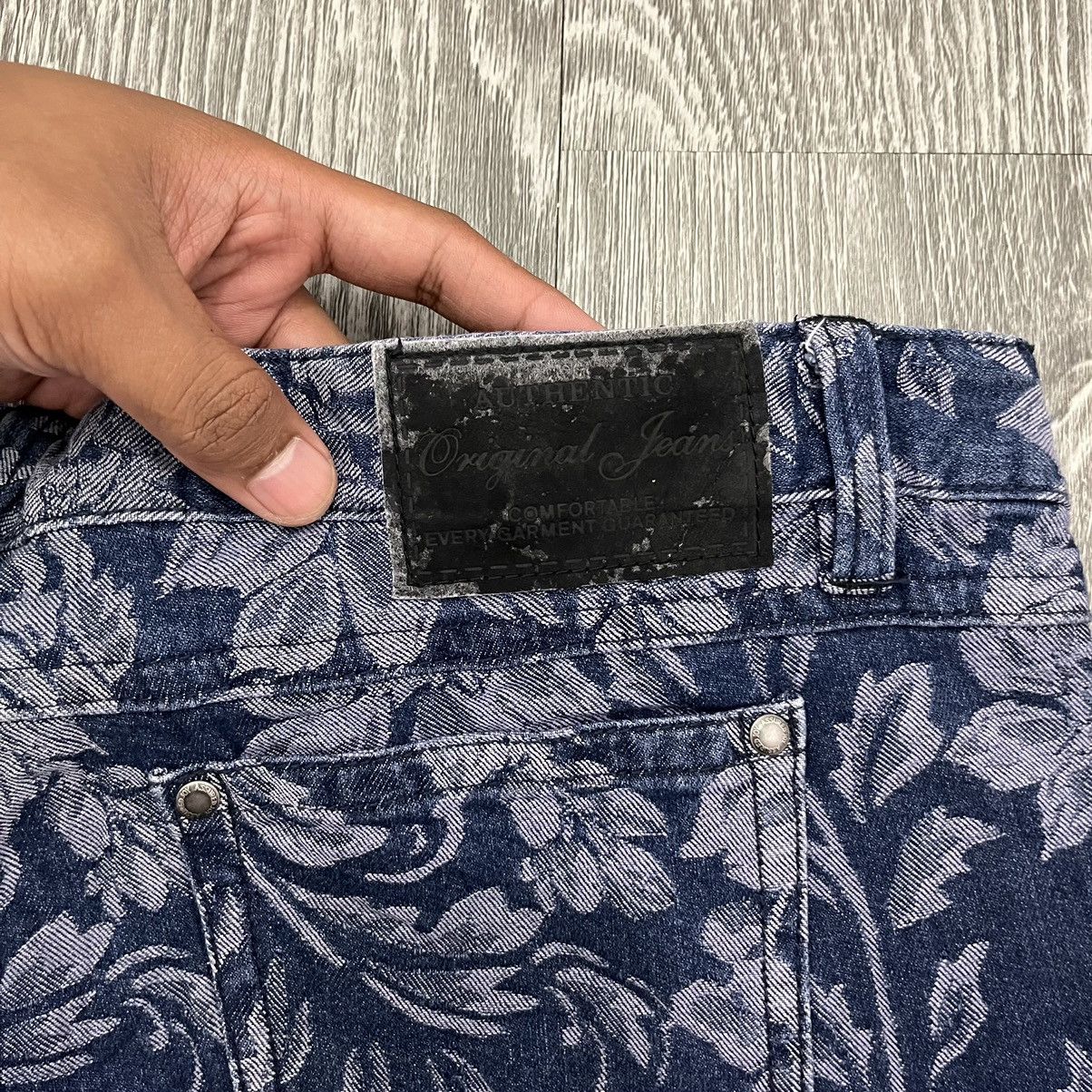 Japanese Brand The Vintage Standard Stretch Flower Patterned Blue Jeans Size US 38 / EU 54 - 9 Thumbnail