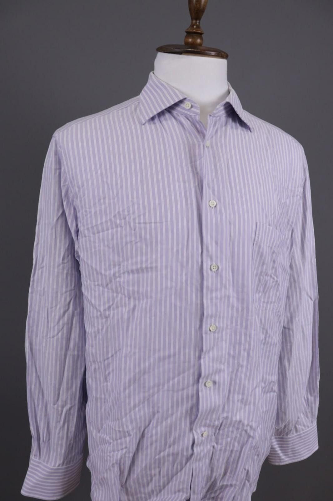Ermenegildo Zegna Ermenegildo Zegna Rgular Fit Purple Shirt Size 43 / 17 Size US M / EU 48-50 / 2 - 5 Thumbnail