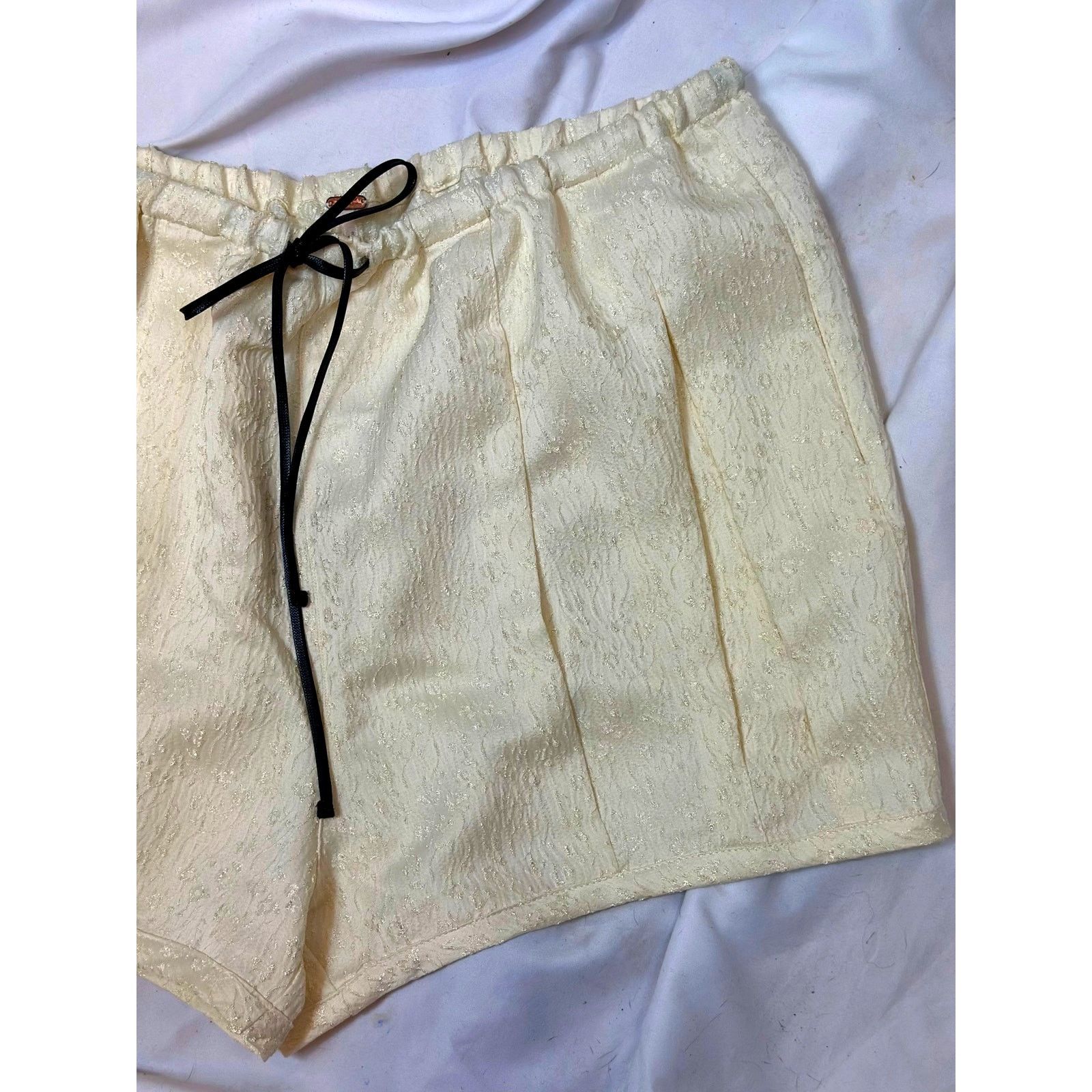 Free People Free People Pearl Satin Shorts Drawstring Waist Tofu L Size 33" - 12 Thumbnail
