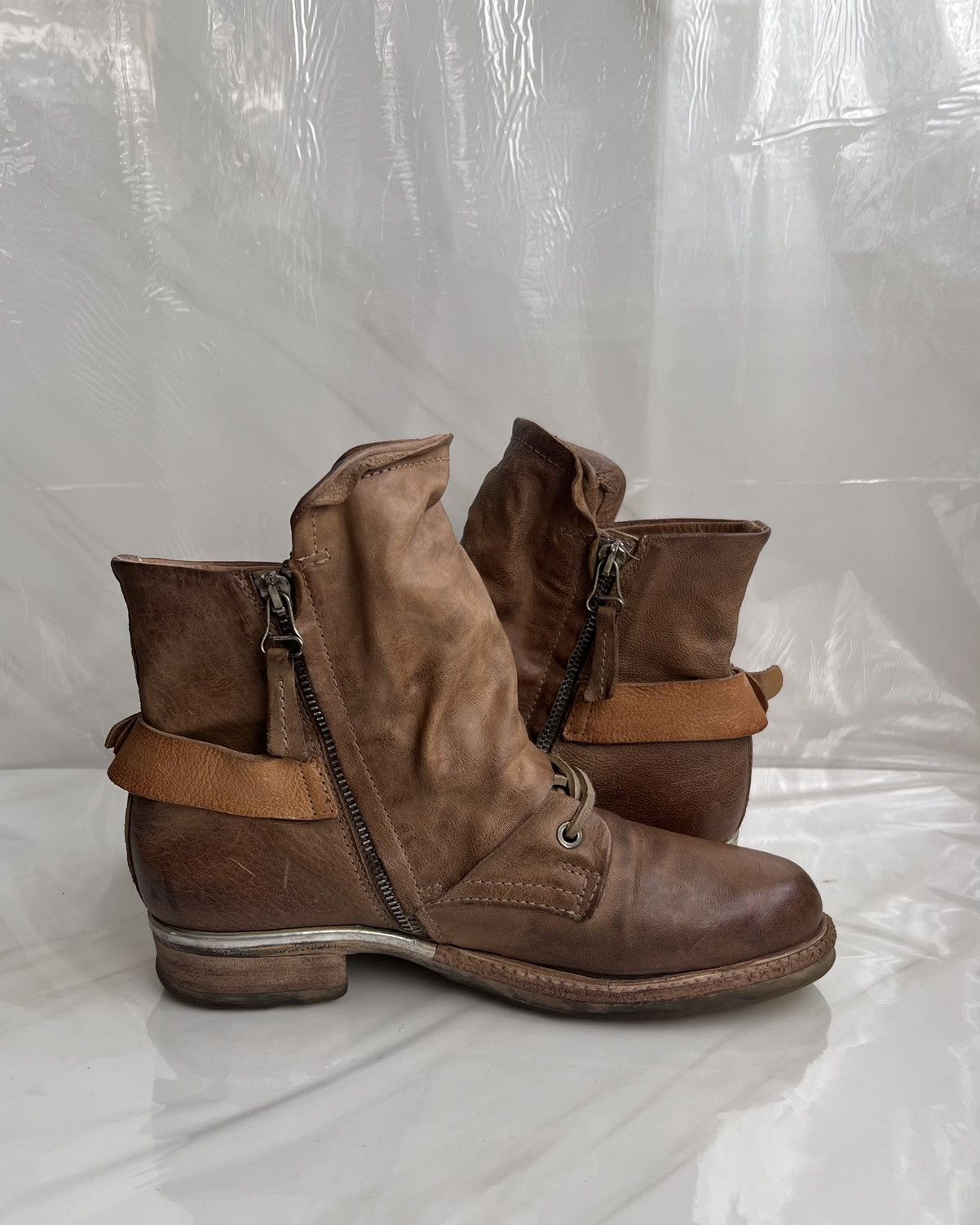 A.S.98 As 98 Airstep Zipper Boho Biker brown distressed boot Size US 8 / IT 38 - 6 Thumbnail