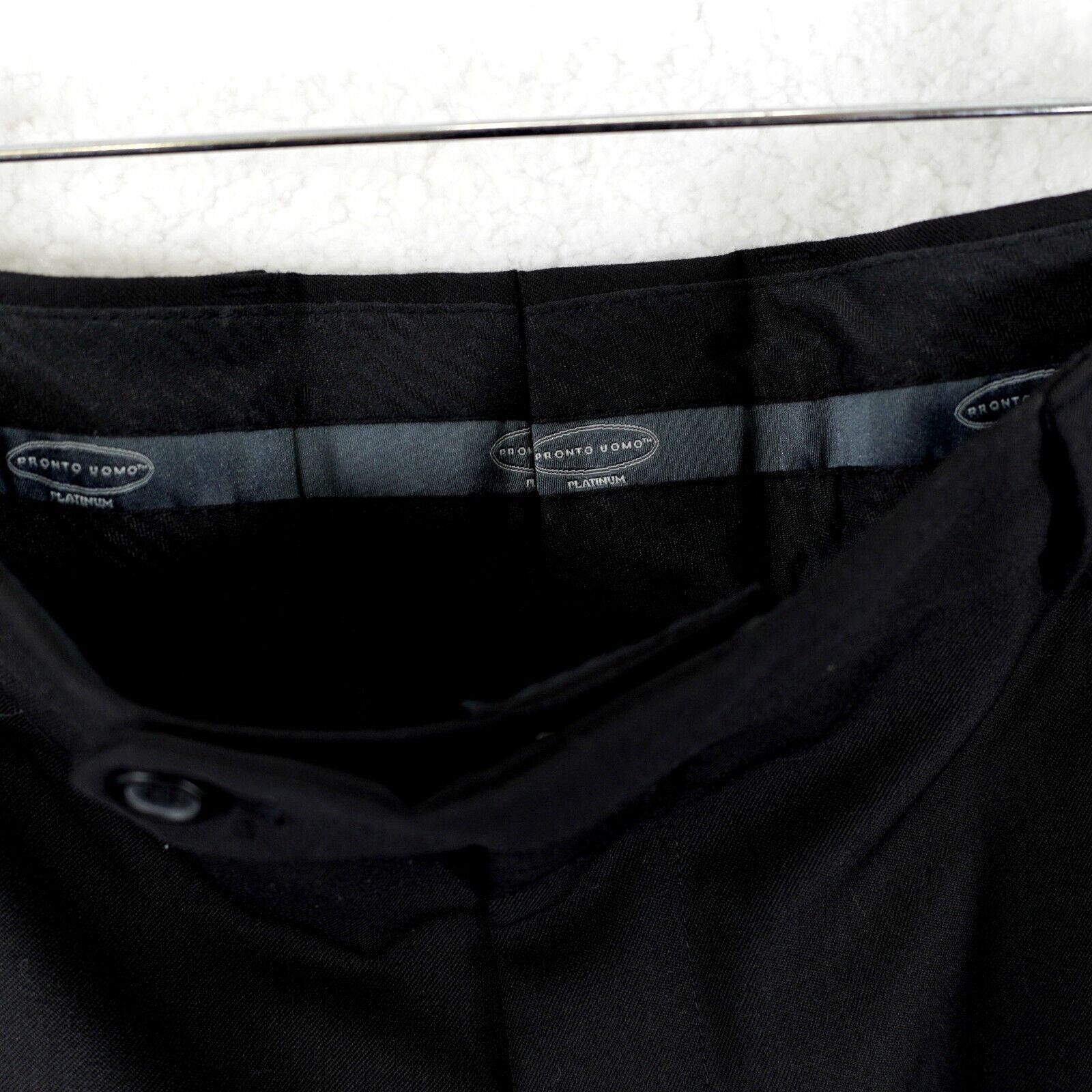 Pronto Uomo Pronto Uomo Wool Black Flat Front Mid Rise Paritally Lined D Size 34R - 6 Thumbnail