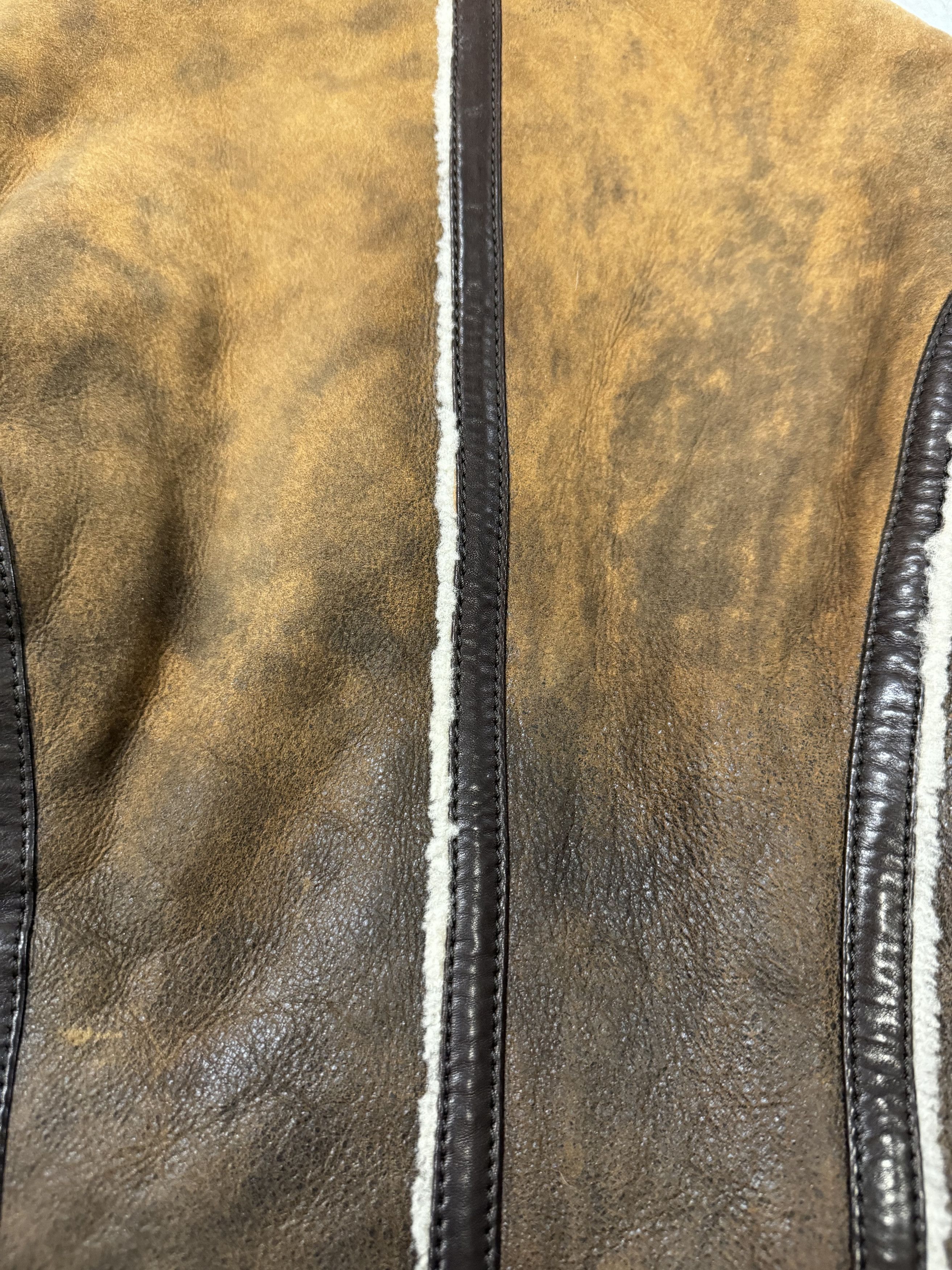 Dolce & Gabbana × Vintage FW2010 Dolce & Gabbana Brown Faded Shearling Leather Jacket Size S / US 4 / IT 40 - 4 Thumbnail