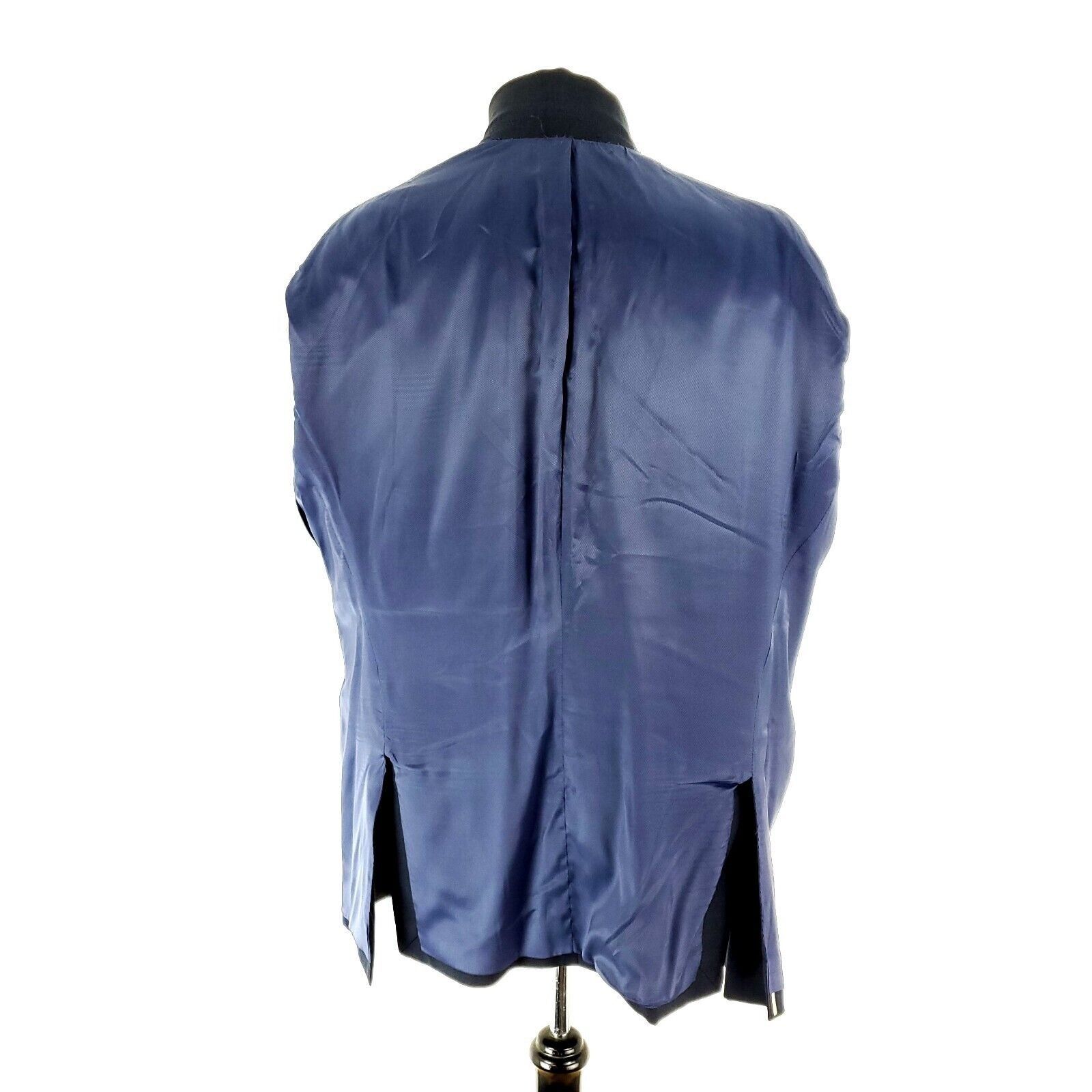 Pronto Uomo Pronto Uomo Platinum Wool 2 Button Blazer 44S Blue Sharkskin Size 44S - 10 Thumbnail